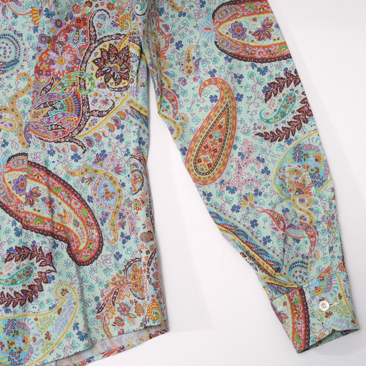 Etro Etro Printed Flowers Floral Shirt Aquamarine Size M / US 6-8 / IT 42-44 - 12 Thumbnail