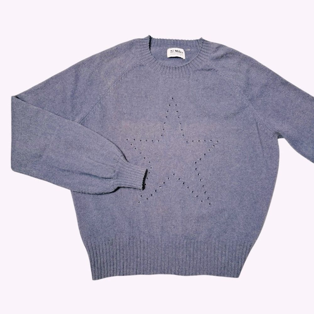 27 Miles 27 Miles Cashmere Puff Sleeve Star Front Grey Blue Sweater Size M / US 6-8 / IT 42-44 - 5 Thumbnail