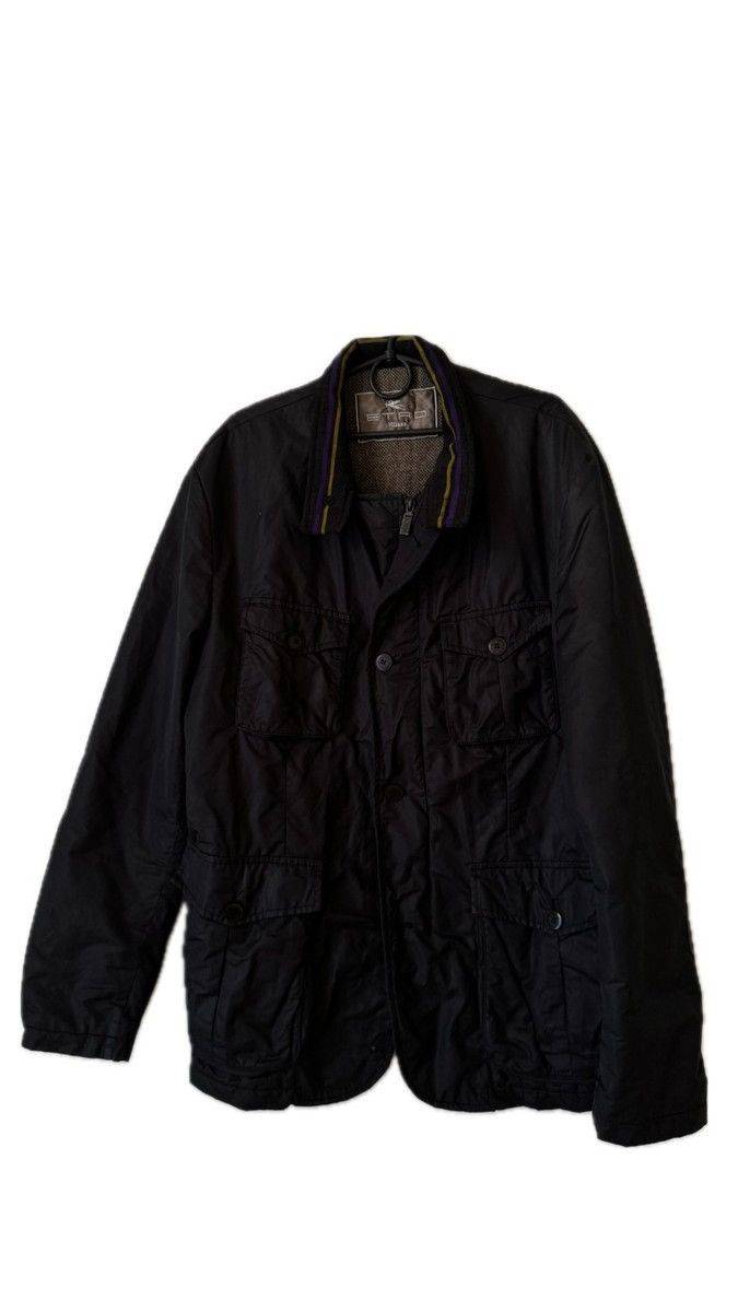 Etro Etro Milano Men’s Black Field Jacket 100% Lana Wool Size US XL / EU 56 / 4 - 1 Thumbnail