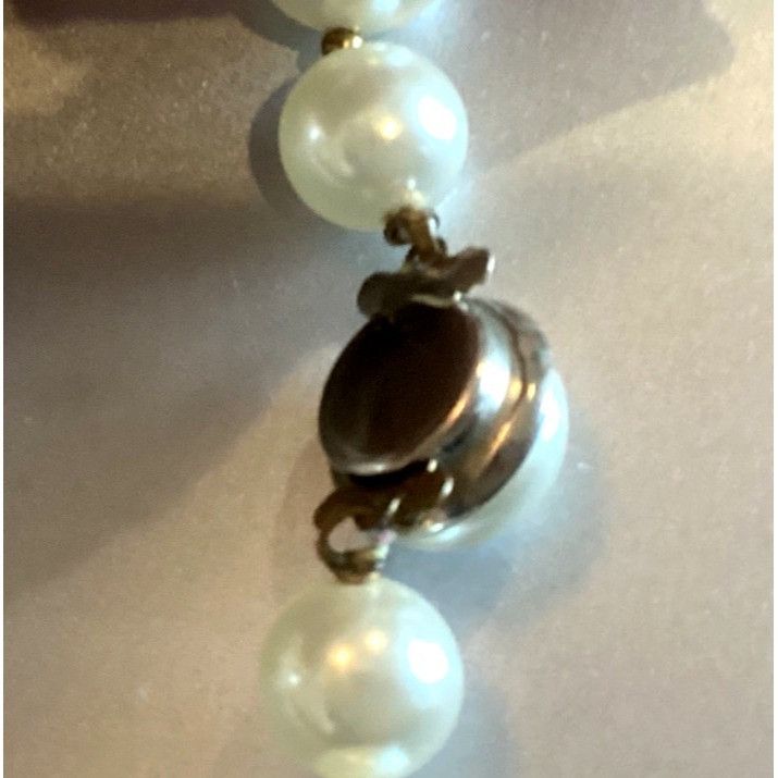 Other Vtg Faux Pearl & Plastic Crystal Bead Necklace With Gold-Ton Size ONE SIZE - 8 Thumbnail