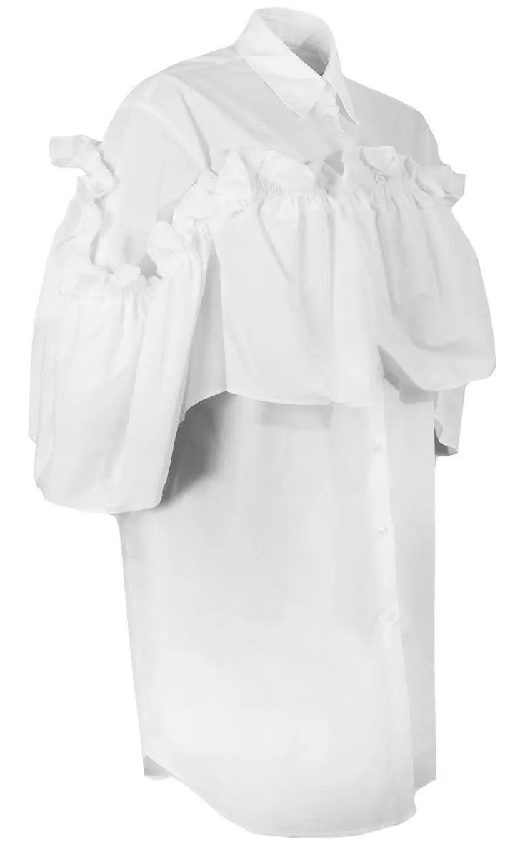 Maison Margiela RUFFLE PANEL LONG SHIRT Size L / US 10 / IT 46 - 4 Thumbnail