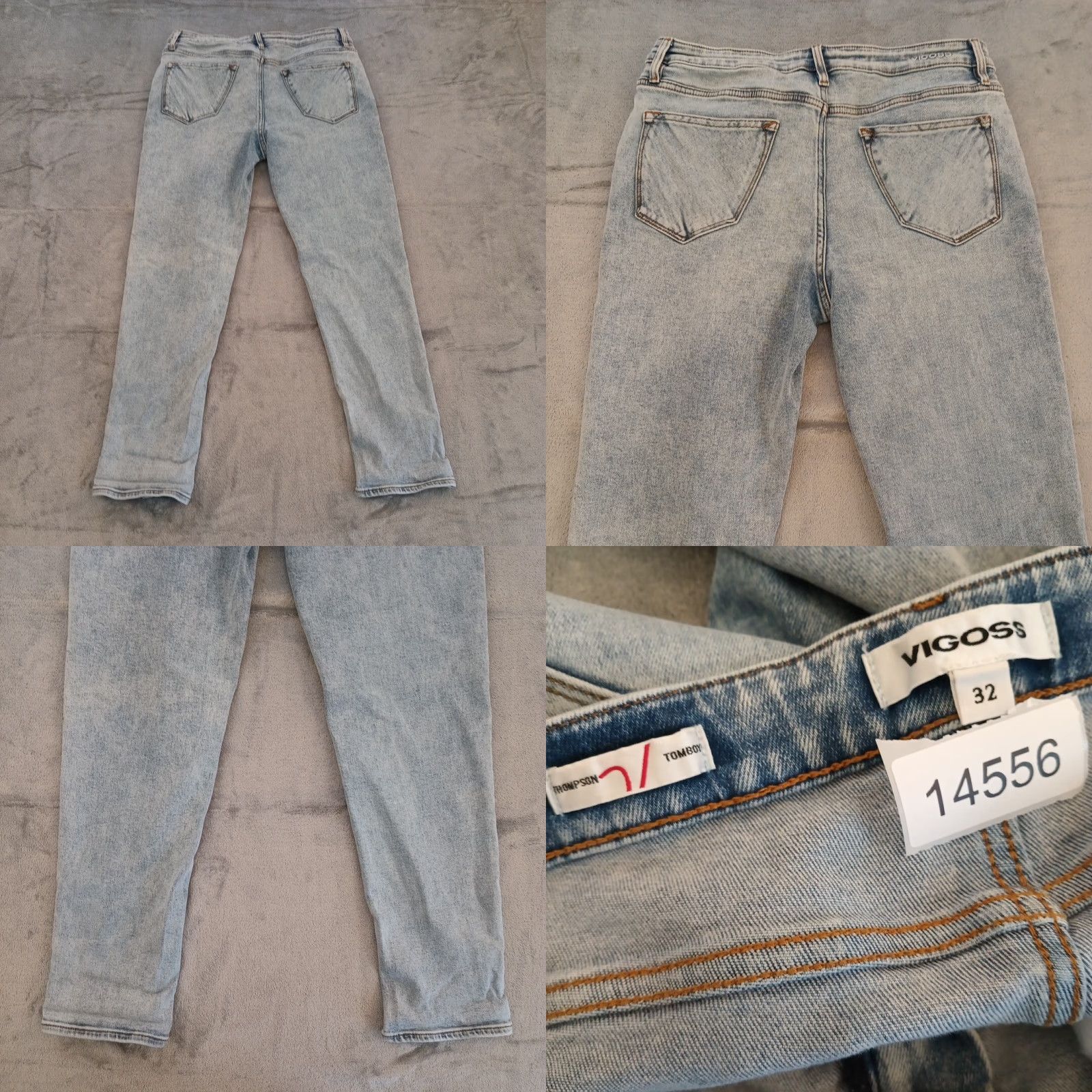 Vintage VIGOSS Thompson Tomboy Jeans Womens Size 32 Blue Light Wash Denim 33x28 Skinny Size 24" / US 00 / IT 34 - 8 Thumbnail