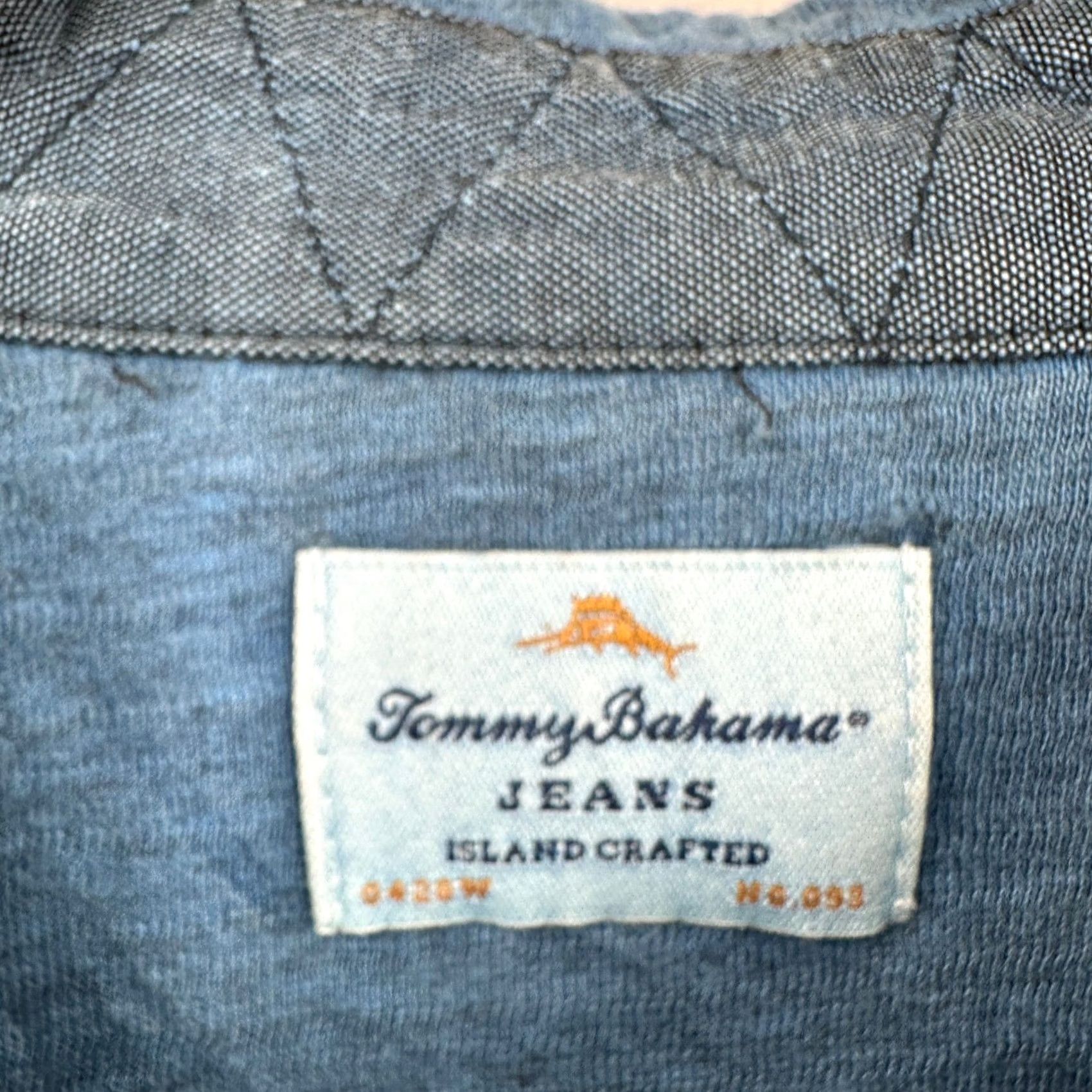 Tommy Bahama Tommy Bahama Jeans Polo Shirt Striped Short Sleeve Mens XL Blue Beach Island Zone 100% Cotton Button-Down Collared Classic Fit Summer Spring Size US XL / EU 56 / 4 - 5 Thumbnail