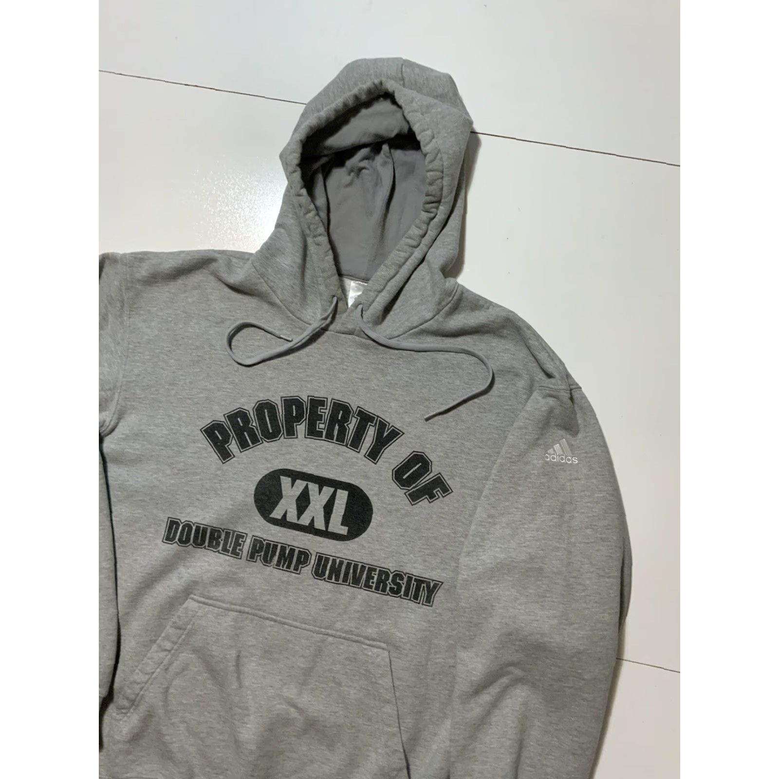 Adidas Adidas Property Of Double Pump University Hoodie XL Adult Heather Gray Pullover Mens Size US XL / EU 56 / 4 - 4 Thumbnail