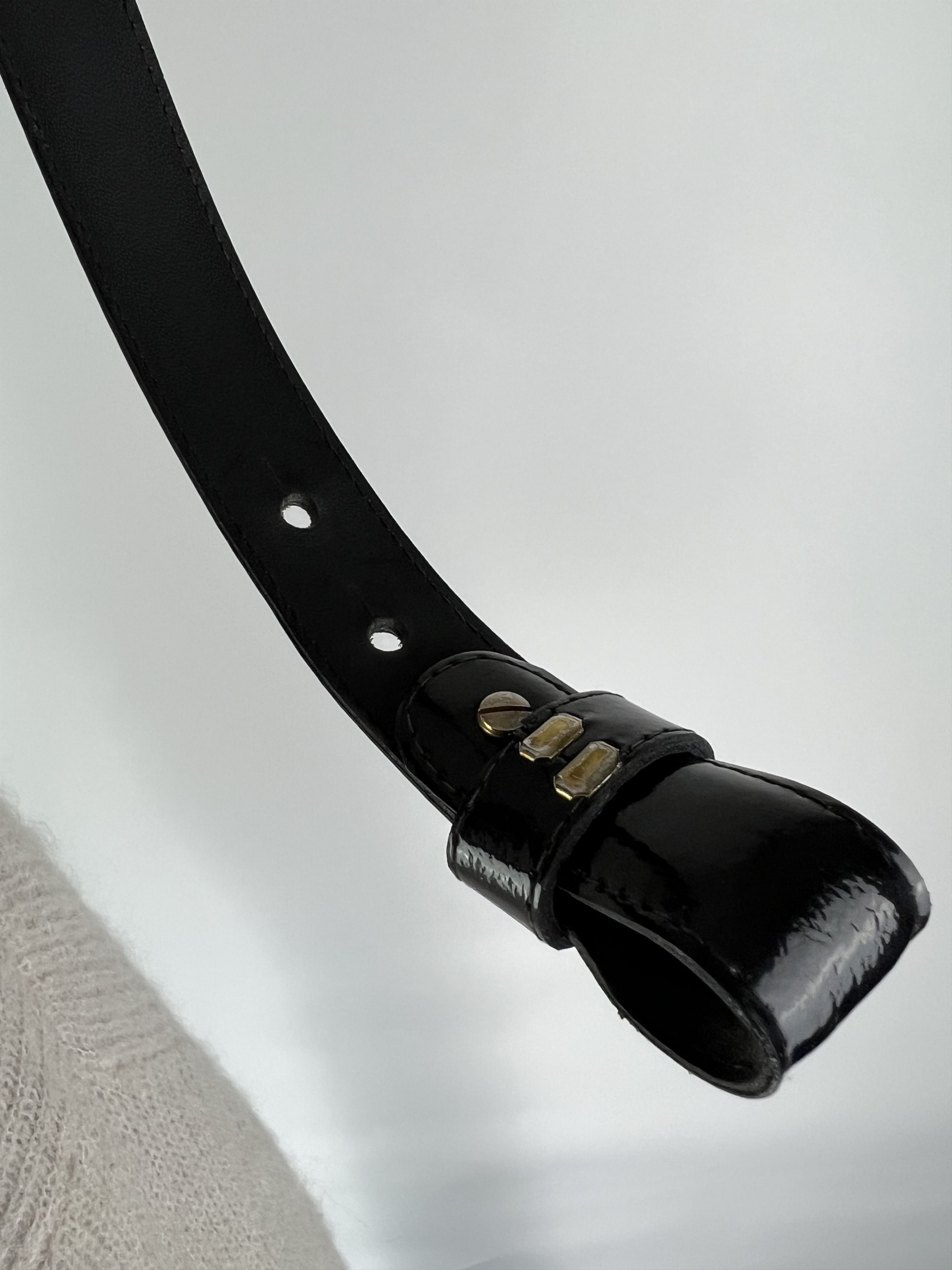 Designer × Vintage Vintage Black Leather Belt Size 80 Size ONE SIZE - 5 Thumbnail