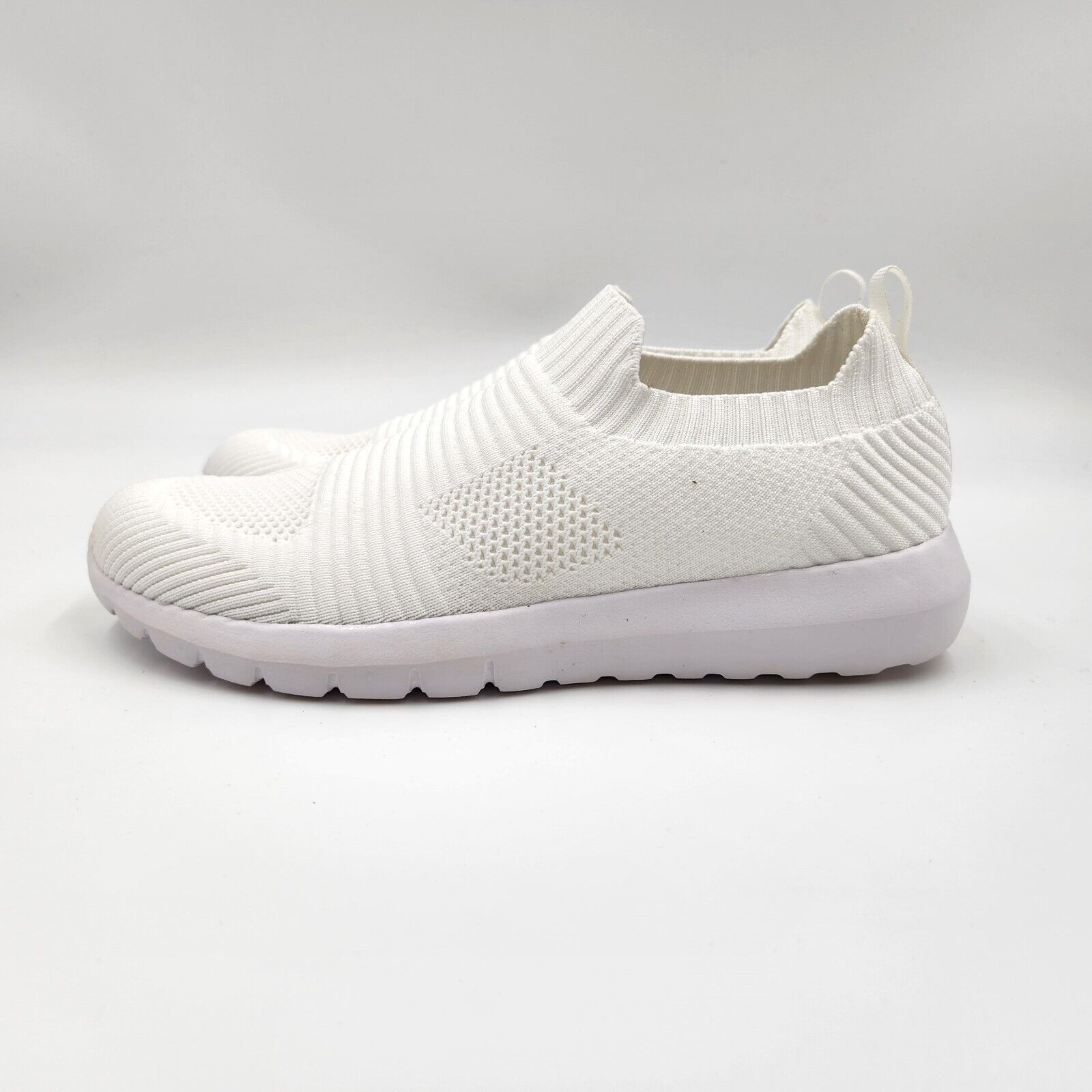 The Unbranded Brand RSVP Women White Knit Athletics Pull-On Sneakers Size US 8M Size US 8 / IT 38 - 4 Thumbnail