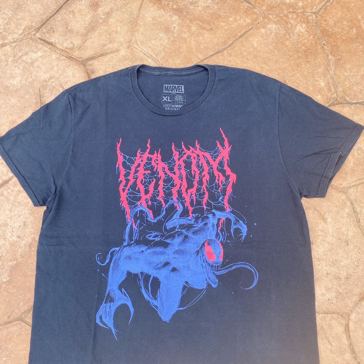 Marvel Comics Faded Venom Marvel Comics Cartoon ERD GRUNGE THRASHED TEE Size US XL / EU 56 / 4 - 2 Thumbnail