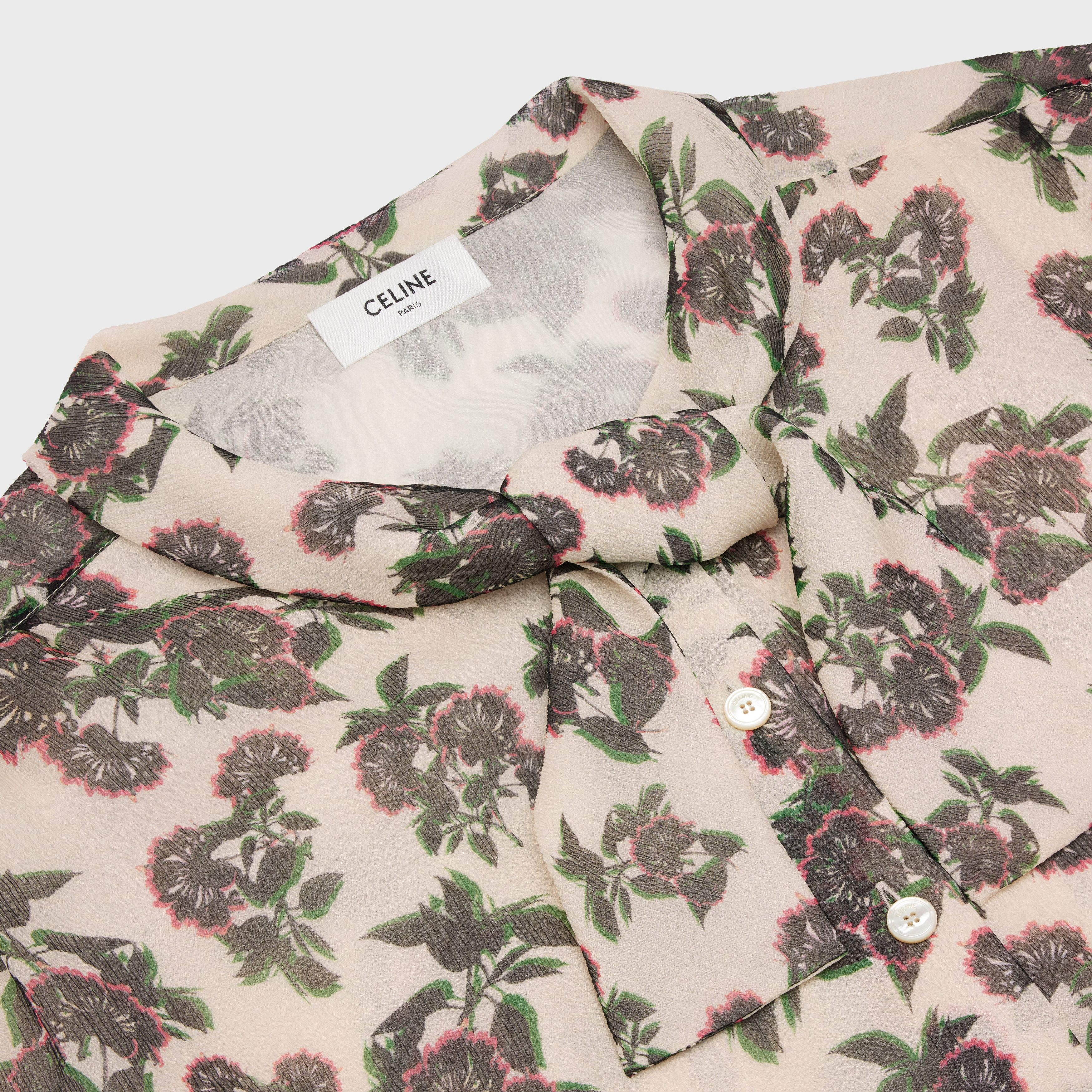 Celine o1w1db11124 Silk Crepon Bow Blouse in Multicolor Size M / US 6-8 / IT 42-44 - 3 Thumbnail