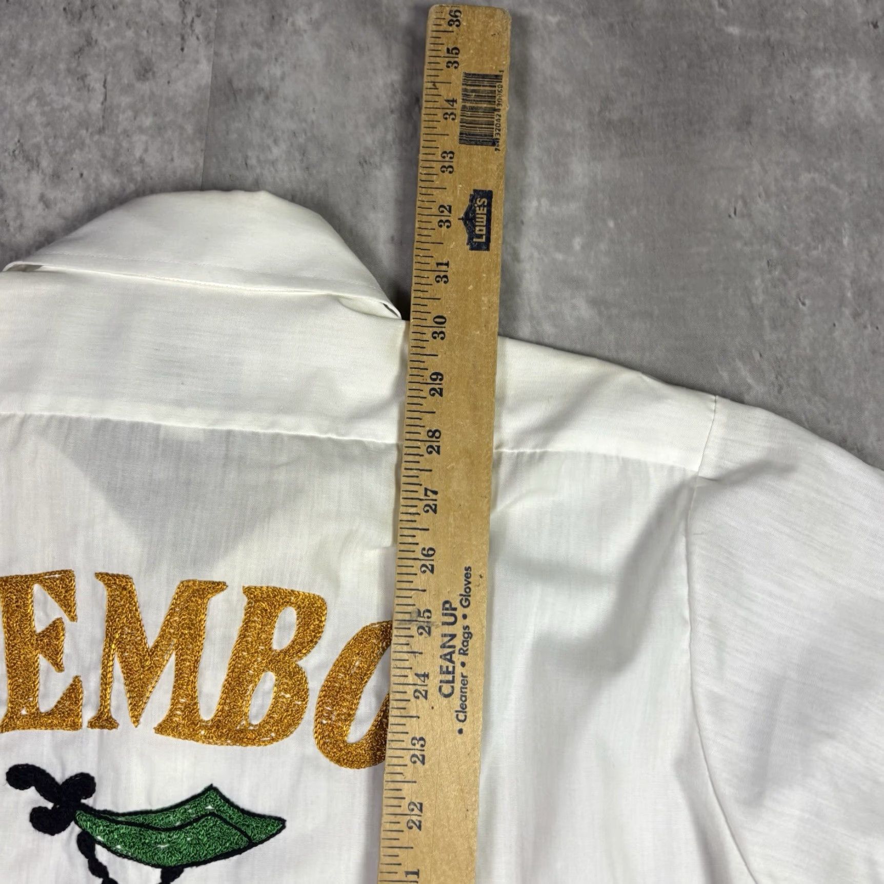 Vintage VINTAGE Zembo Ushers Shirt Button Up Chain Stitch White Size Large 1990s Size US L / EU 52-54 / 3 - 4 Thumbnail