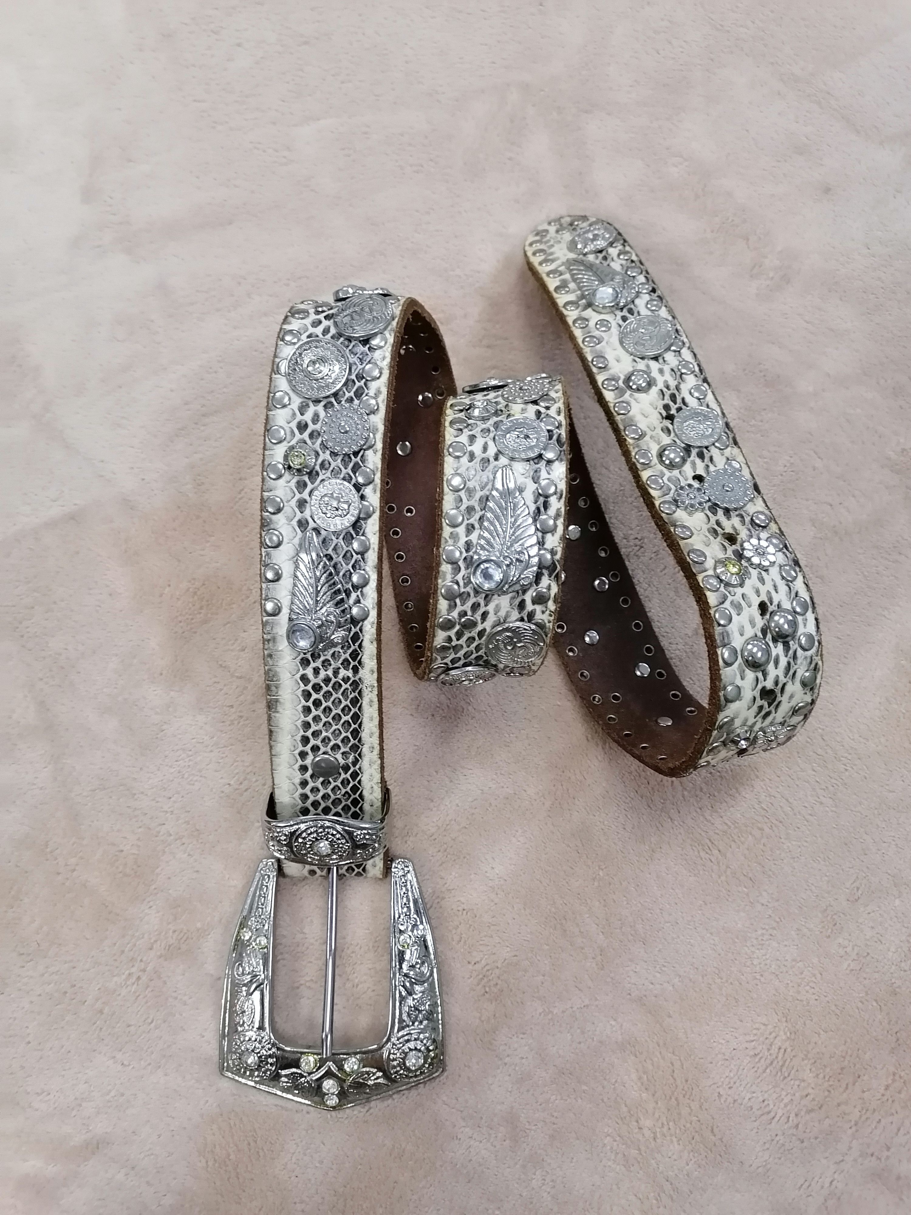 Japanese Brand Diablo Studded Snake Leather Belts Size ONE SIZE - 1 Thumbnail