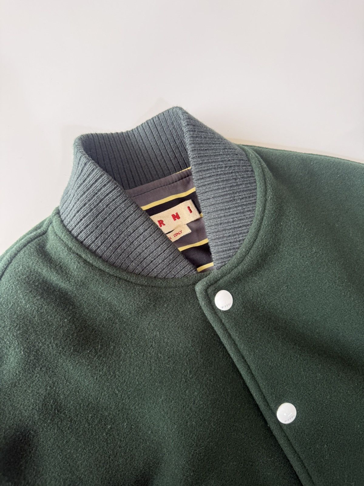 Marni Marni Embroidered Leather Wool Varsity Jacket Size US S / EU 44-46 / 1 - 5 Thumbnail