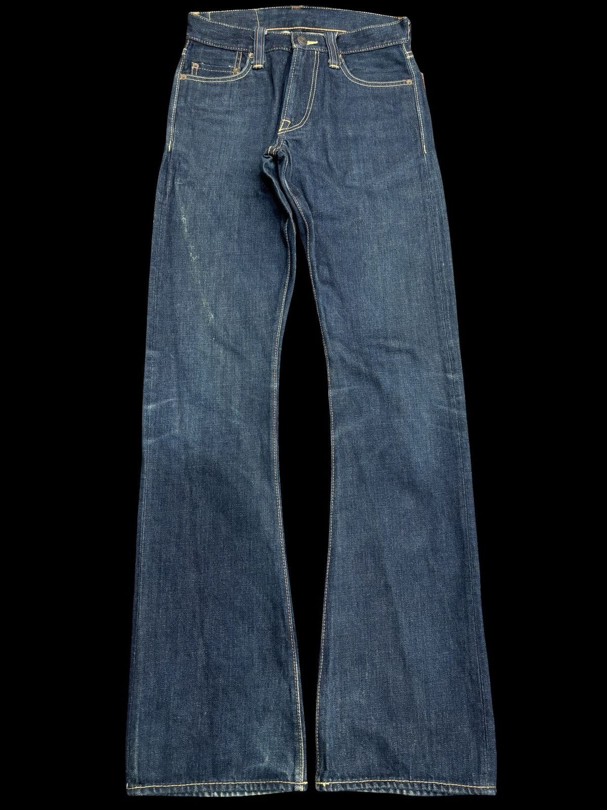 Jelado 💥Sturdy Flare💥Archival Jelado Japan Flare Biker Denim F603 Size US 27 - 3 Thumbnail