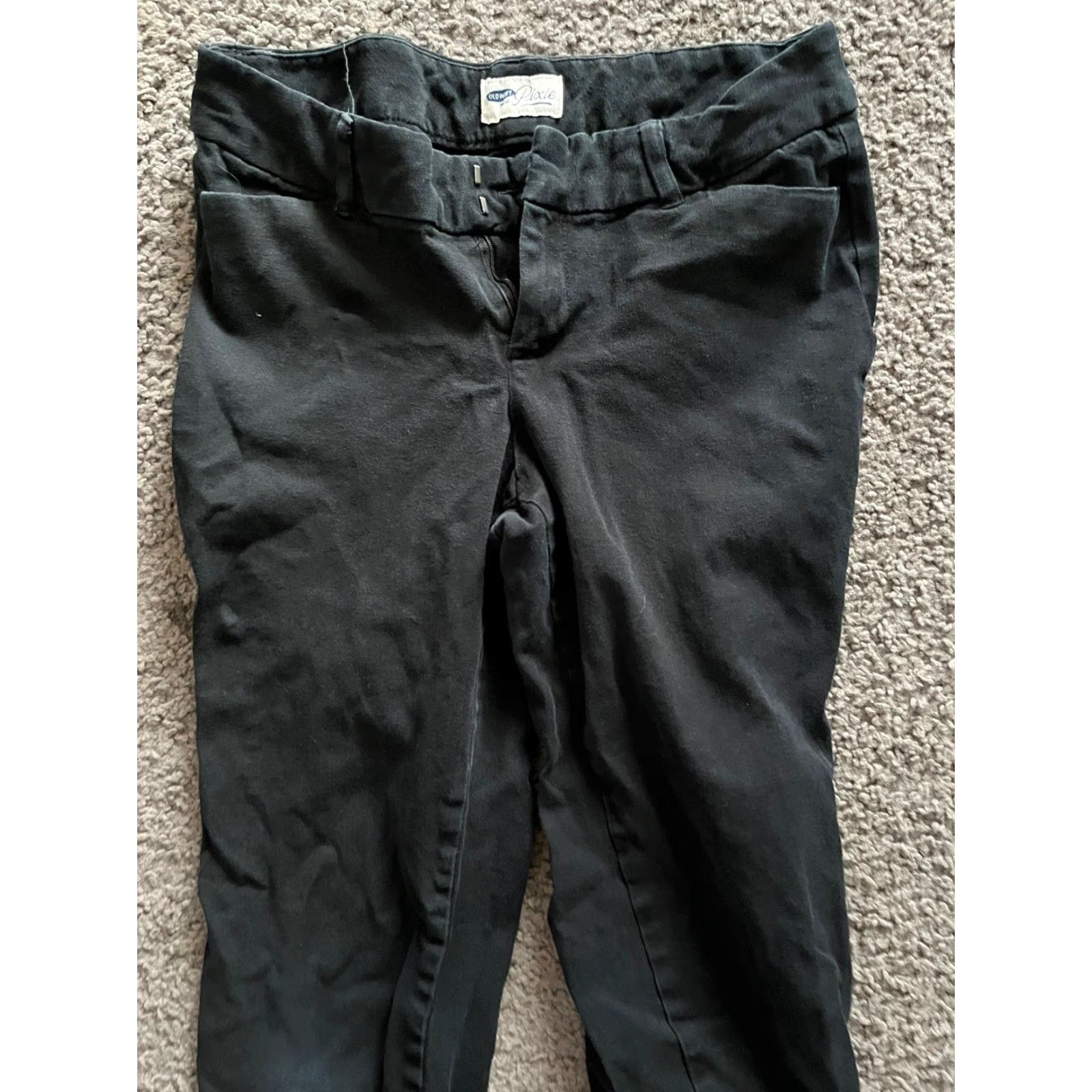 Old Navy Old Navy Women Pants Black Pixie Ankle Slim 6 Cotton Blend Mid Rise Flat Front Secret Slim Pocket Size 28" / US 6 / IT 42 - 2 Thumbnail