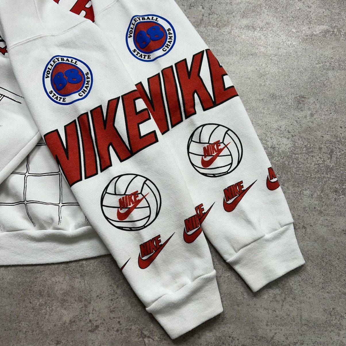 Nike × Vintage VTG 90s NIKE VOLLEYBALL TEAM AllSTAR PULLOVER SWEATSHIRT Size US L / EU 52-54 / 3 - 5 Thumbnail