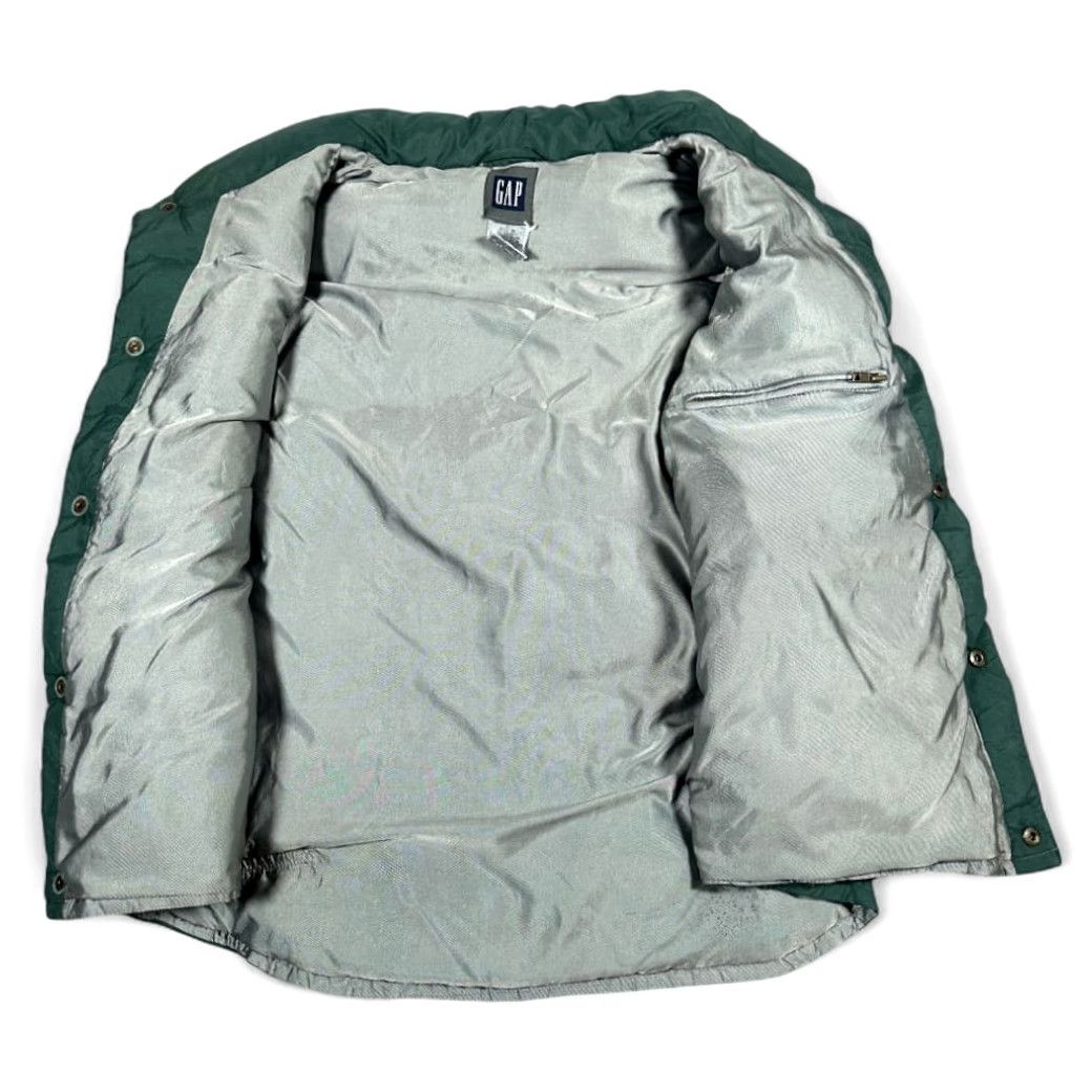 Gap VINTAGE Gap Vest Adult LARGE Green Gray Down Puffer Quilted Hooded Outdoor 90s Mens Size US L / EU 52-54 / 3 - 6 Thumbnail