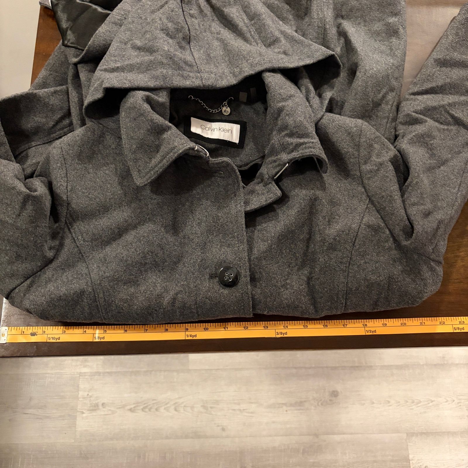 Calvin Klein Calvin Klein Wool Gray Trench Coat Womens M Old Money Size M / US 6-8 / IT 42-44 - 7 Thumbnail