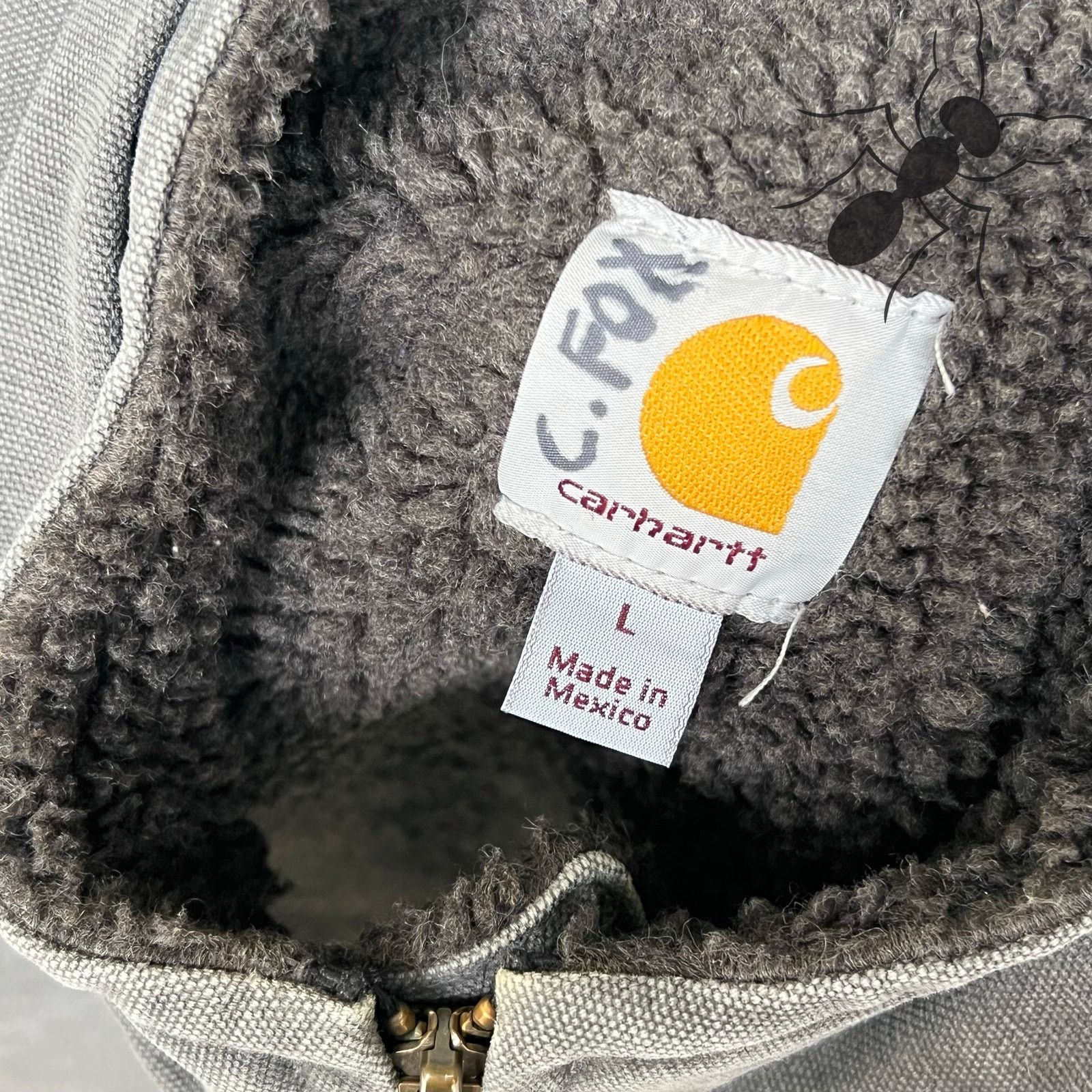 Carhartt × Vintage Carhartt V33 GVL gray sherpa lined work wear vest Size US L / EU 52-54 / 3 - 4 Thumbnail