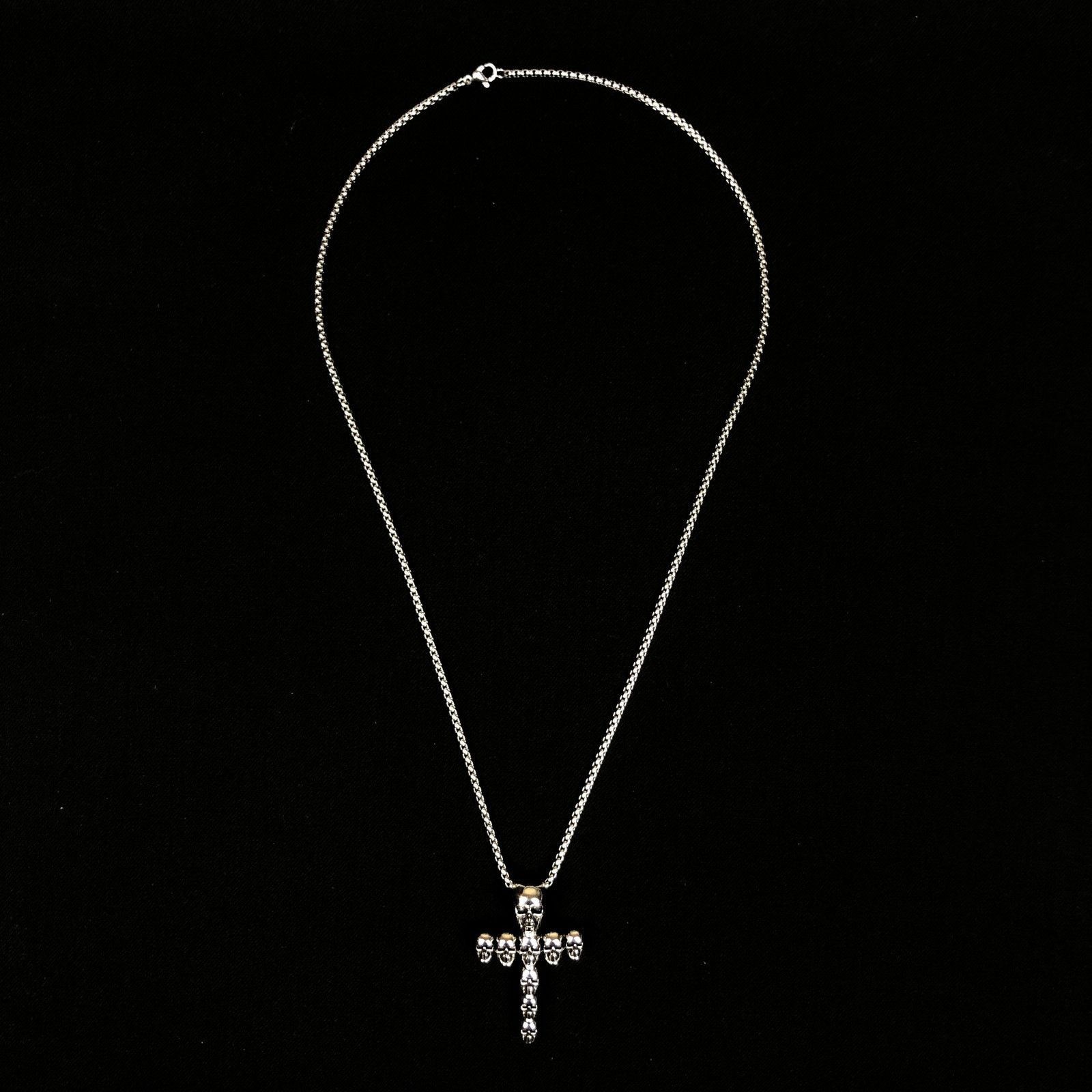 Jewelry Skull Cross Punk Necklace Chain Size ONE SIZE - 5 Thumbnail