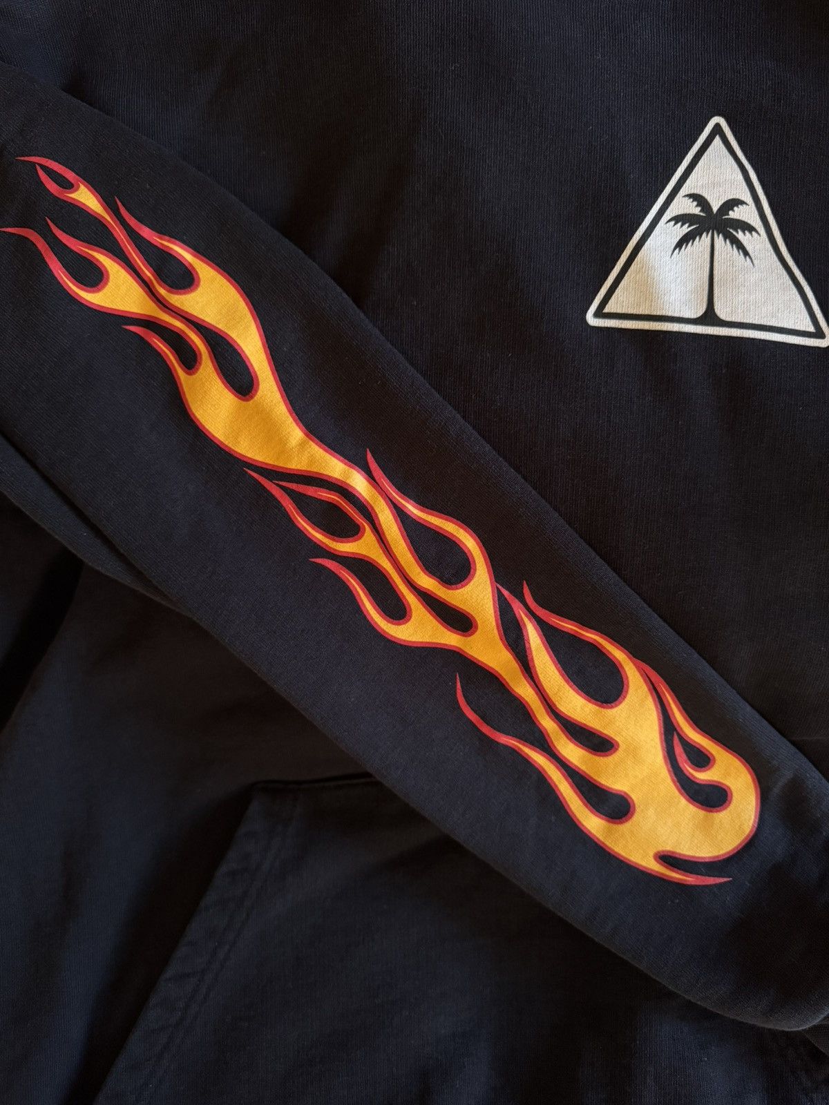 Palm Angels Palm Angels Black Hoodie with Flame Sleeves Size US XXS / EU 40 - 3 Thumbnail