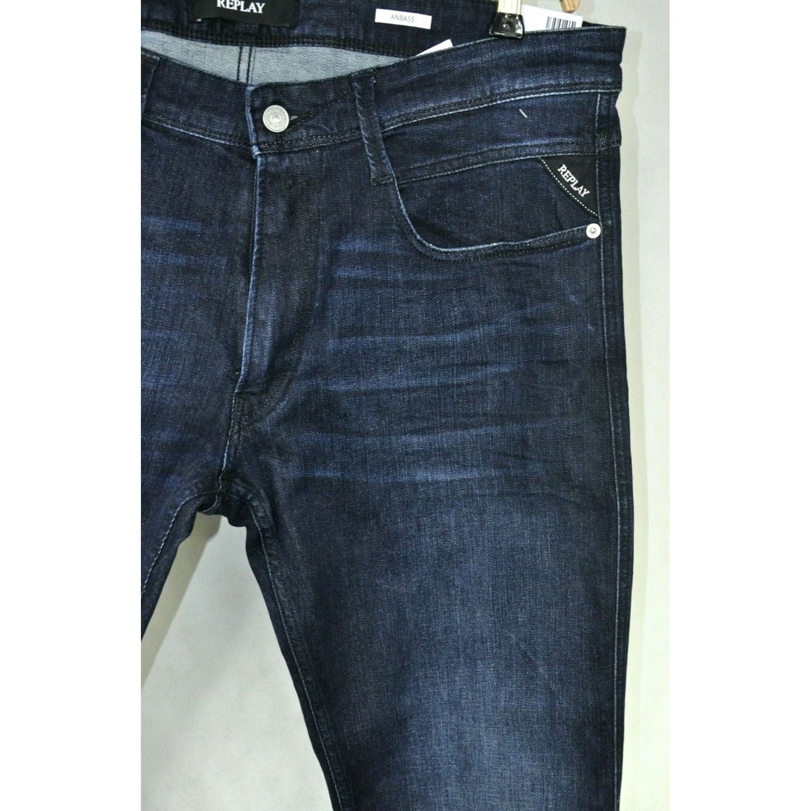 Replay Replay Anbass M914Y Super Stretch Denim Dark Indigo Jeans Slim Style W36/L32 Men’s Size US 36 / EU 52 - 5 Thumbnail