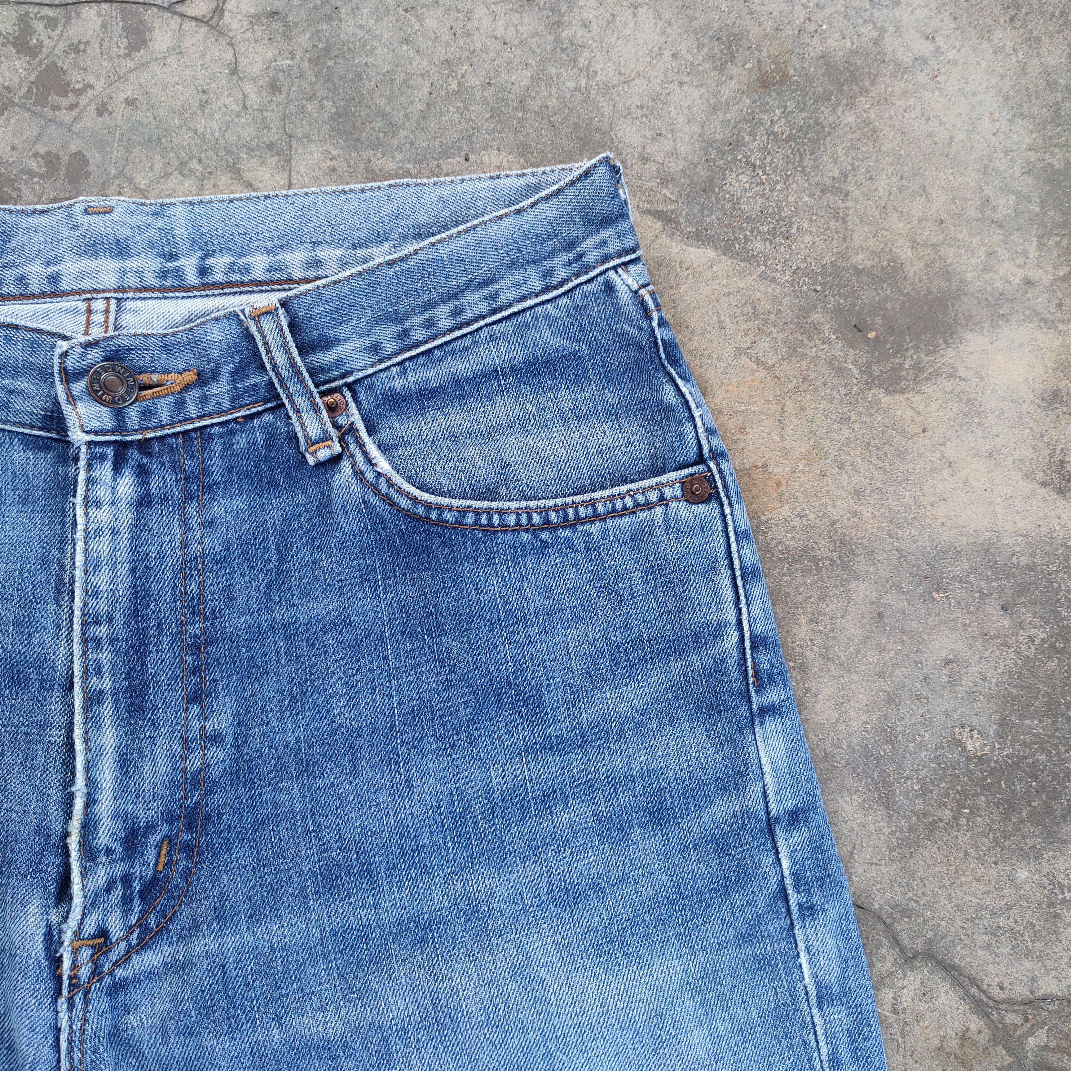 Edwin × Jean × Vintage W32 VINTAGE EDWIN 503 FADED RIPPED JEANS DENIM PANTS Size US 32 / EU 48 - 7 Thumbnail