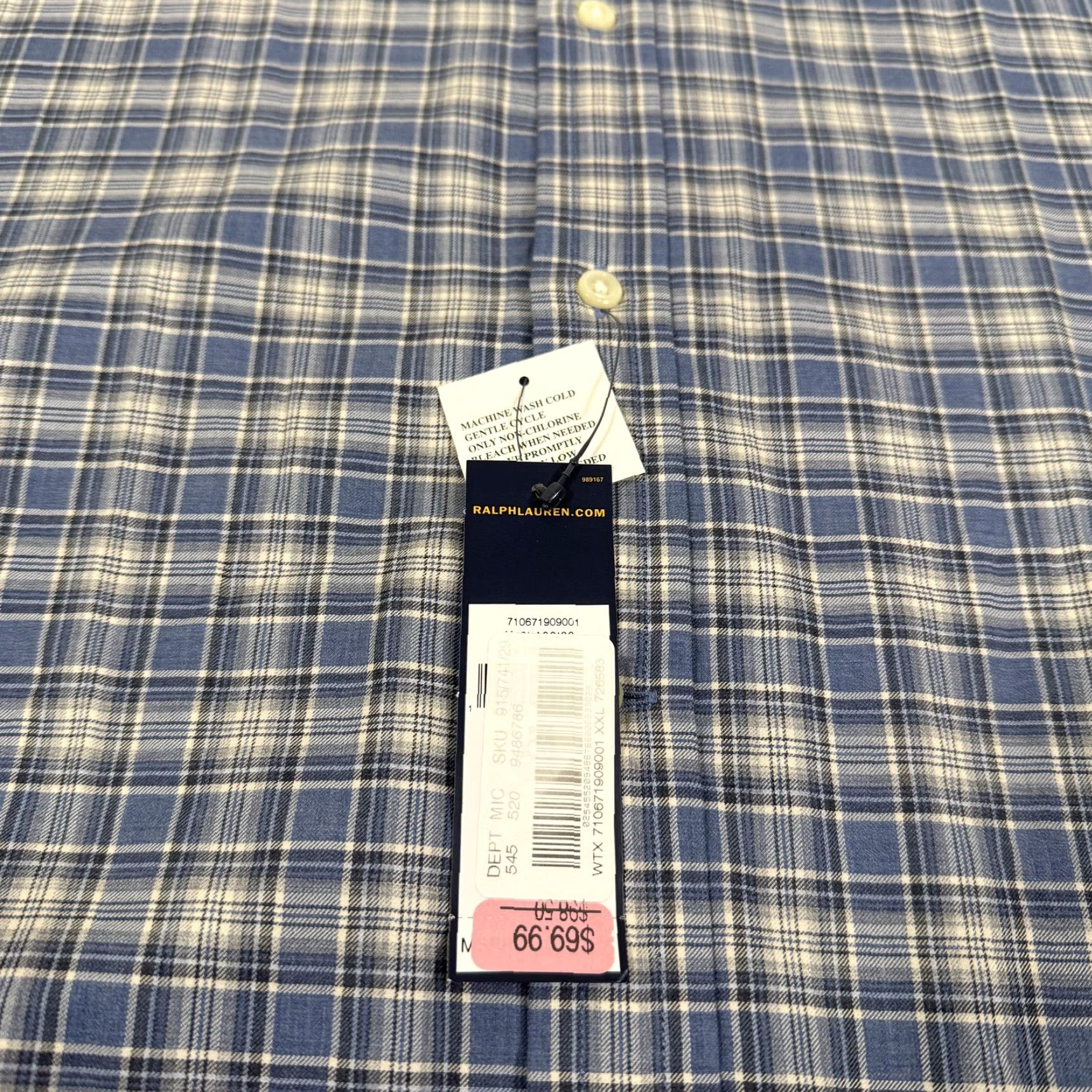 Polo Ralph Lauren Polo Ralph Lauren Shirt Mens 2XL Blue Plaid Button Down Long Sleeve Cotton Pony Size US XXL / EU 58 / 5 - 4 Thumbnail
