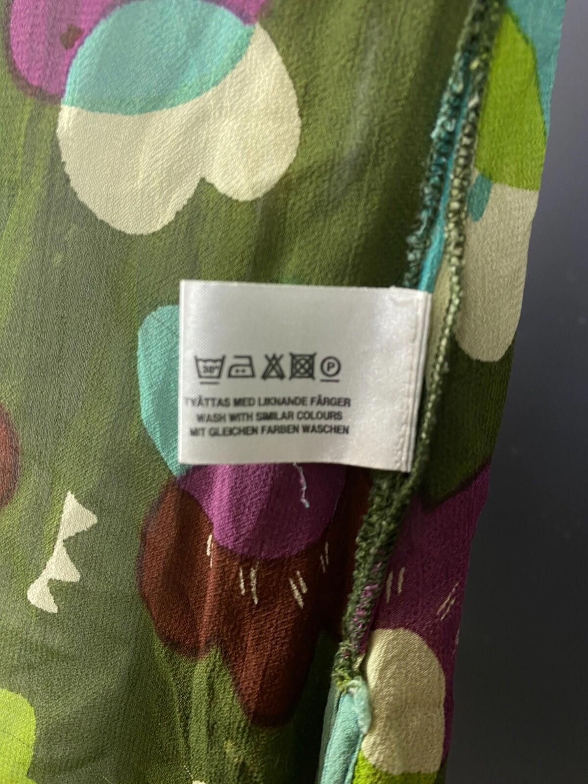 Designer Gudrun Sjoden Green Floral Wrap Belted 3/4 Dress Size M Size M / US 6-8 / IT 42-44 - 11 Thumbnail