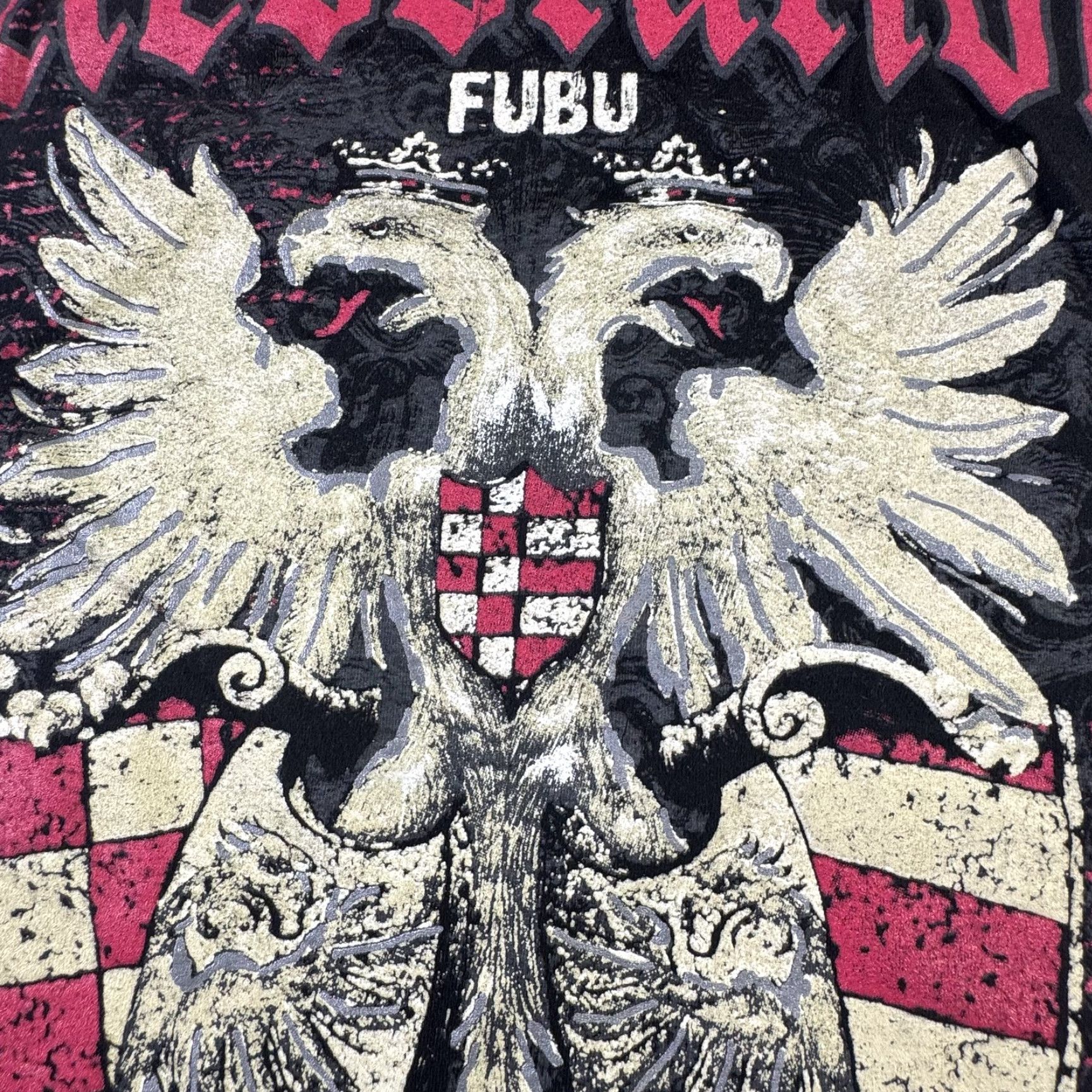 Fubu FUBU Revolution Shirt Mens M Black Graphic Double Eagle Skull Crest Tee Size US M / EU 48-50 / 2 - 3 Thumbnail