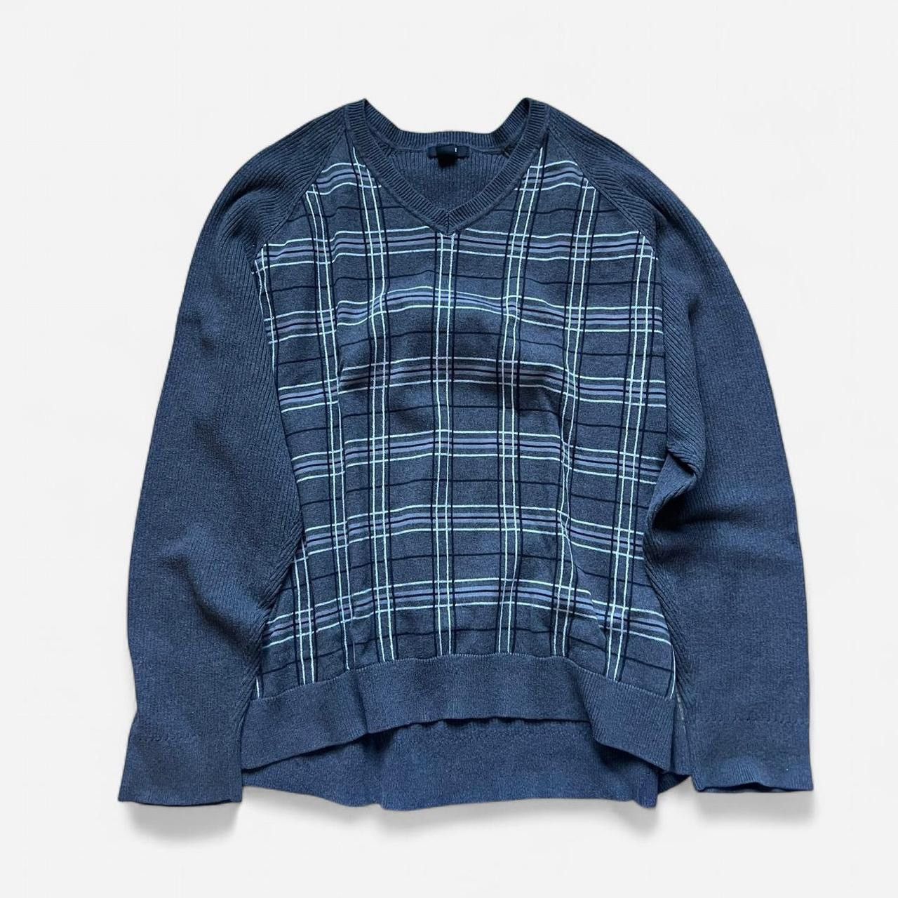 Alfani gray oversized loose fit alfani plaid v neck, size XL Size US XL / EU 56 / 4 - 1 Thumbnail