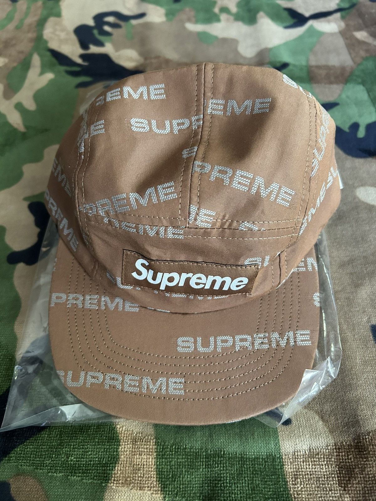 Supreme Supreme Reflective Jacquard Camp Cap Brown FW24 Size ONE SIZE - 5 Thumbnail