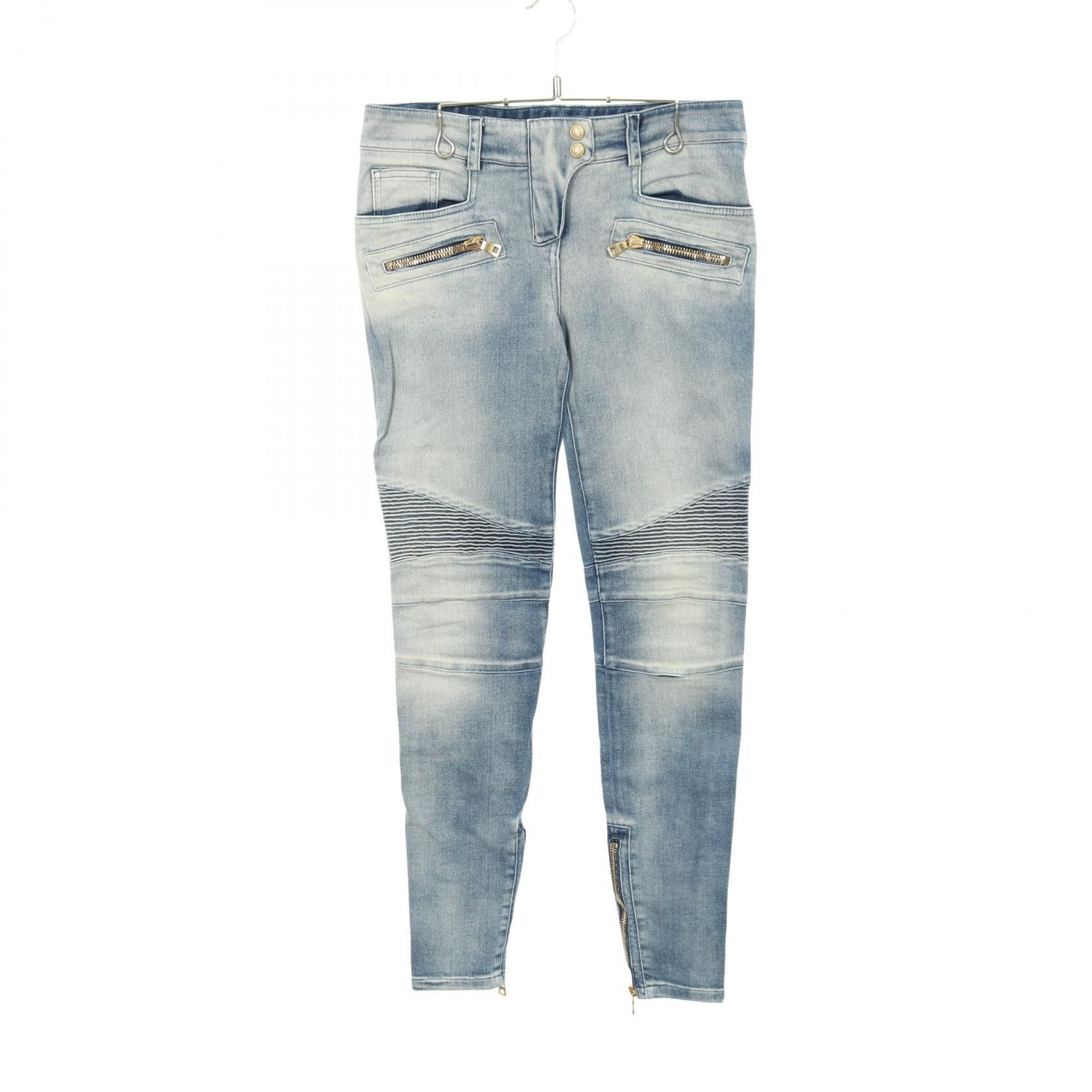 Balmain Balmain Balmain Biker Skinny Cotton Denim Pants Textile Bottoms DUTY FREE for USA Size ONE SIZE - 1 Thumbnail