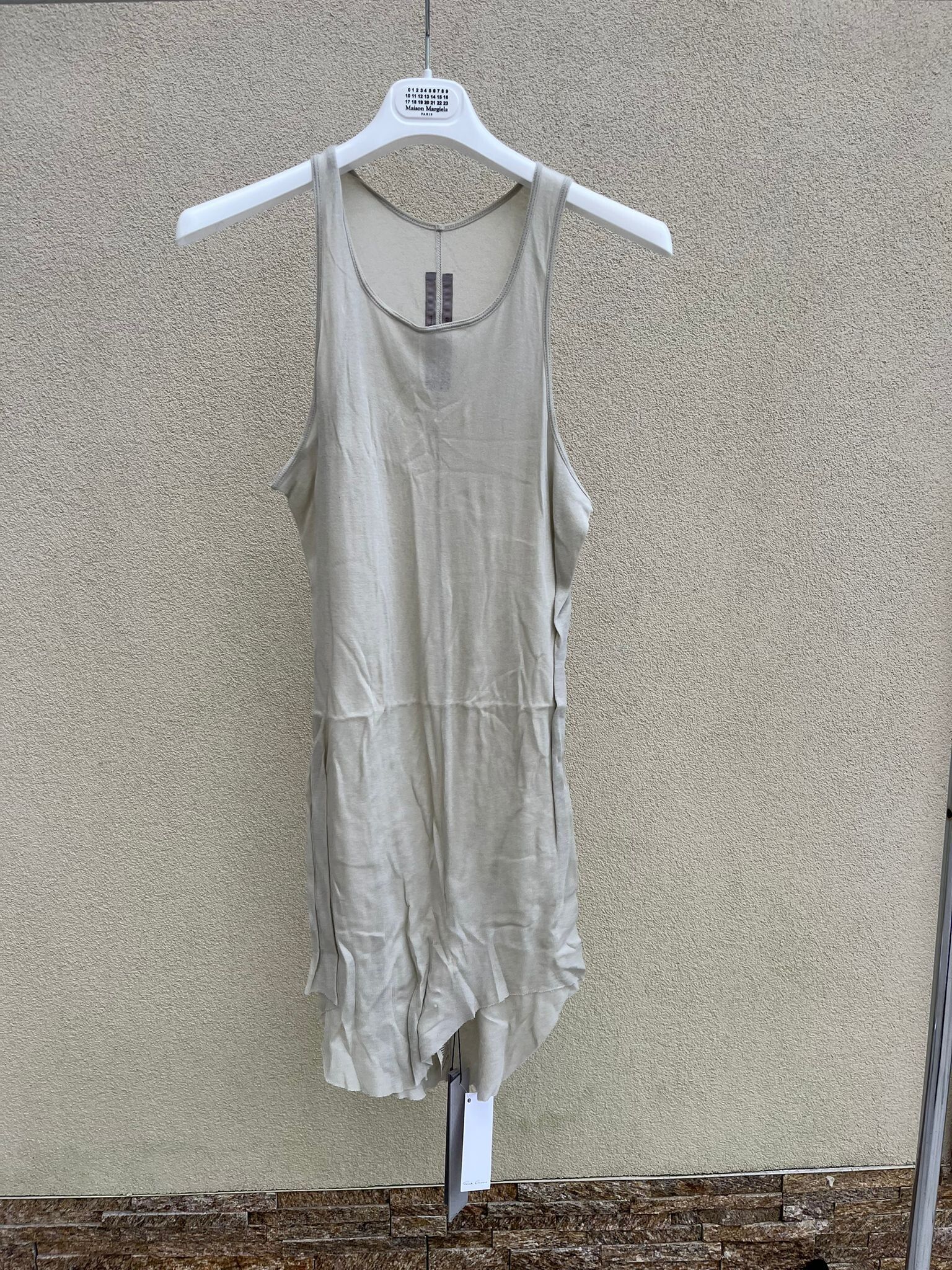 Pre-owned Rick Owens Basic Ribbed Tank In Pearl