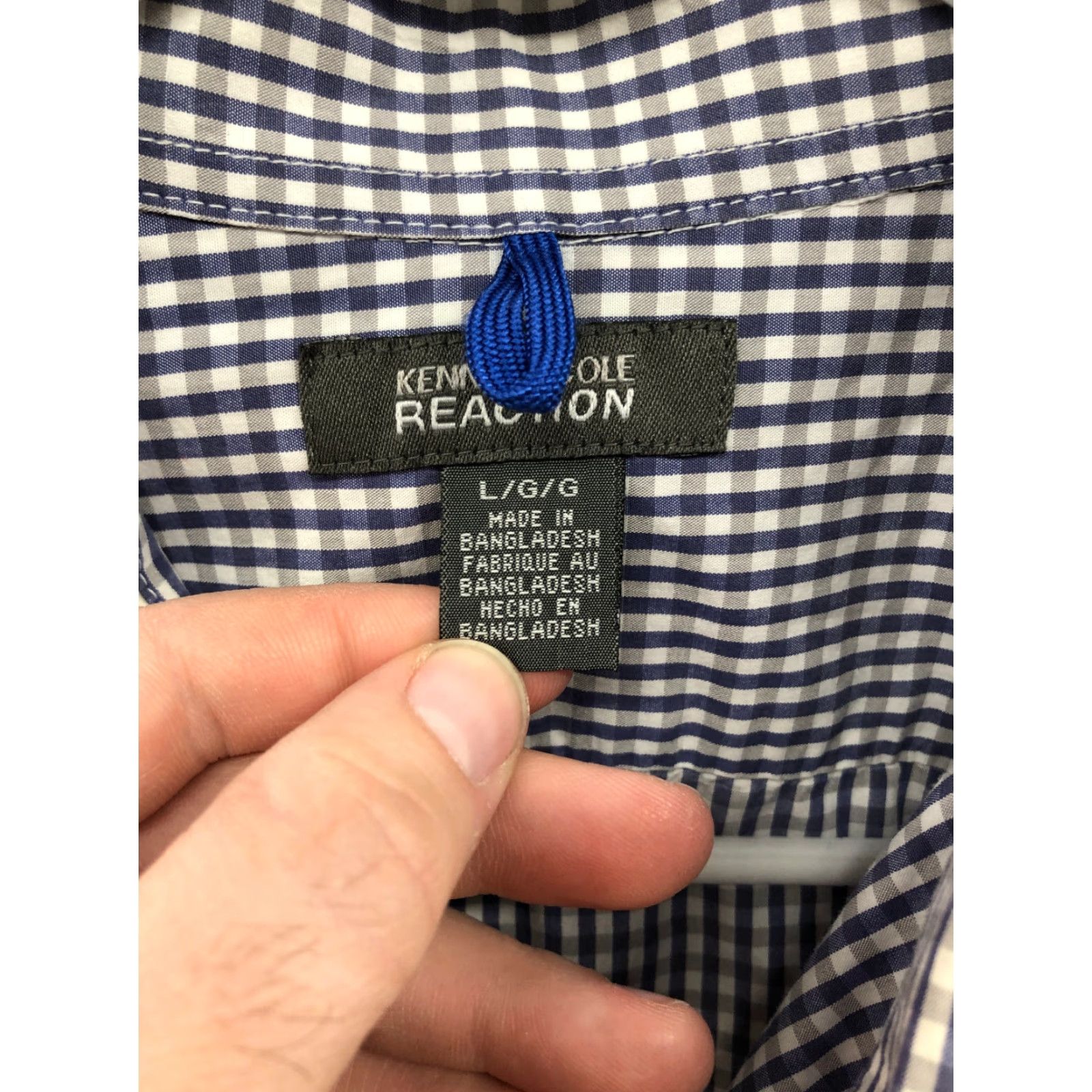 Kenneth Cole Kenneth Cole Shirt L Mens Blue Striped Long Sleeve Spread Collar Shirt Size US L / EU 52-54 / 3 - 6 Thumbnail