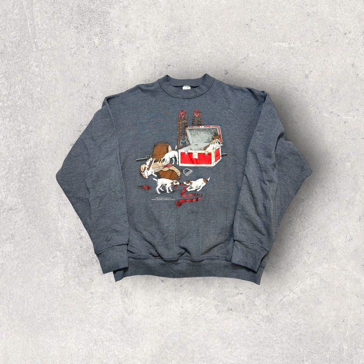 Fruit Of The Loom × Vintage Vintage Dogs sweatshirt Size US XL / EU 56 / 4 - 1 Thumbnail