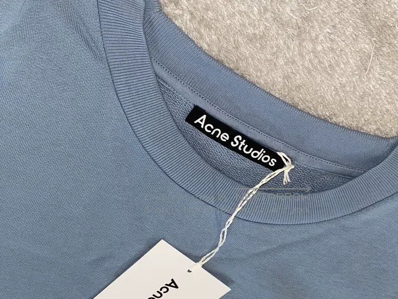 Acne Studios Acne Studios Haze Blue Square Face Logo Fleece Crewneck Ho Size US L / EU 52-54 / 3 - 4 Thumbnail