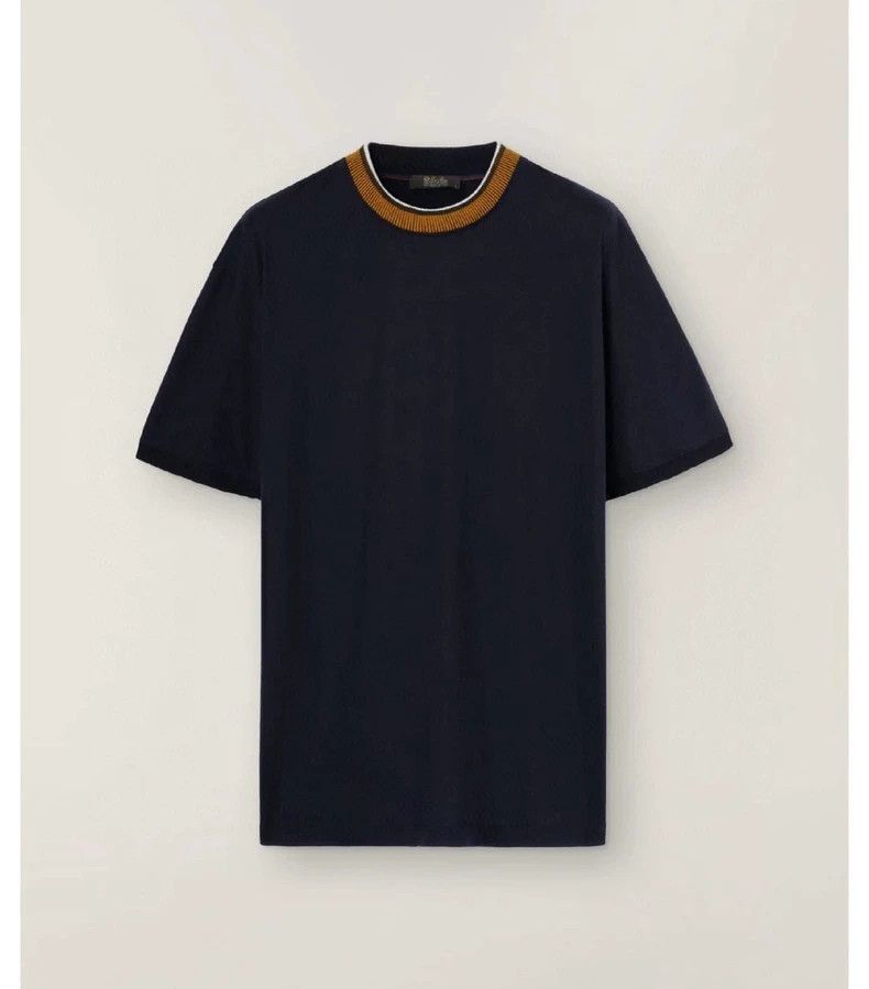 Ermenegildo Zegna Loro Piana Navy Short Sleeve T-Shirt Size US M / EU 48-50 / 2 - 3 Thumbnail