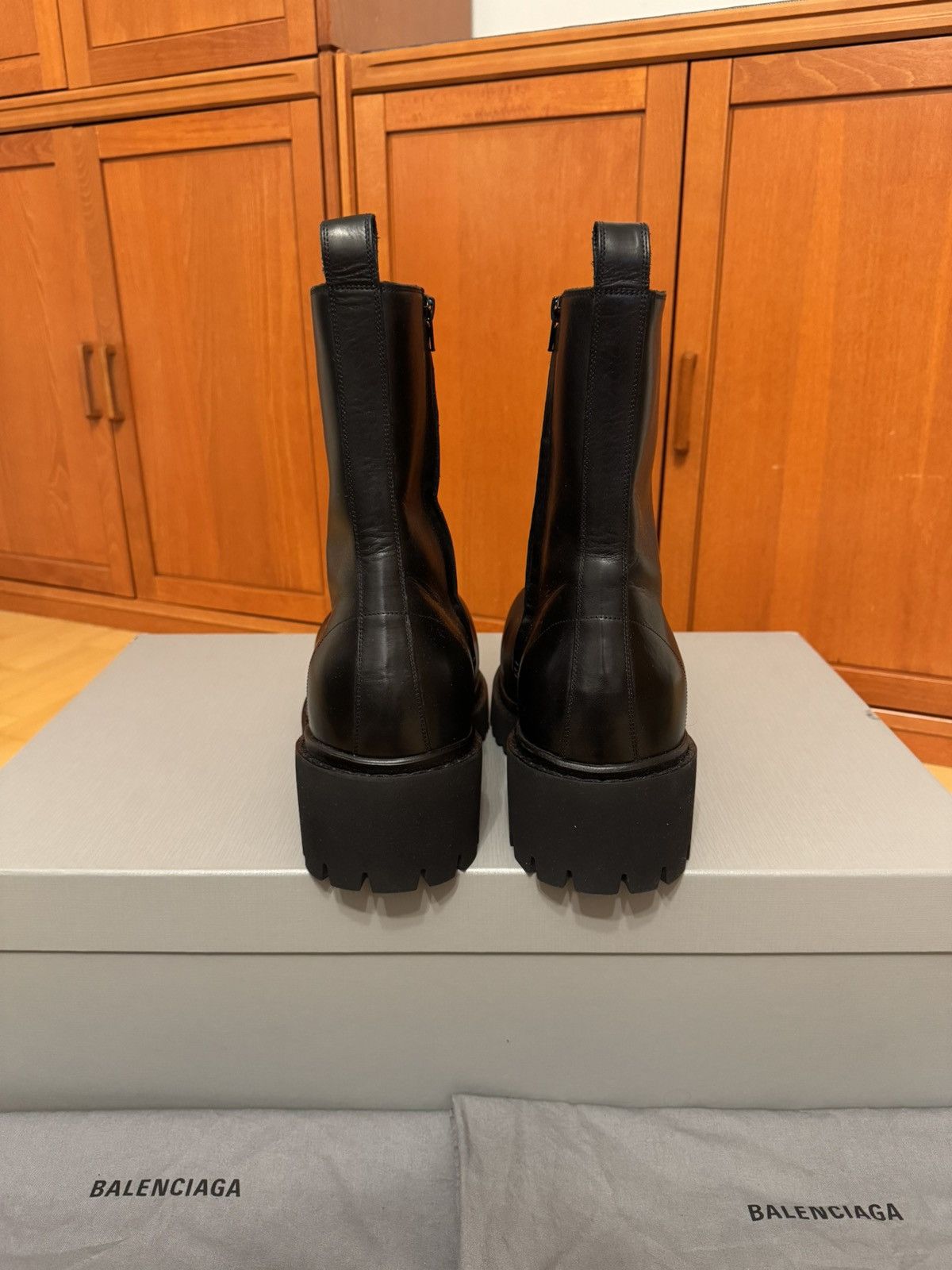 Balenciaga *NEW* Balenciaga Stomper Leather Black Boots Size US 11 / EU 44 - 8 Thumbnail