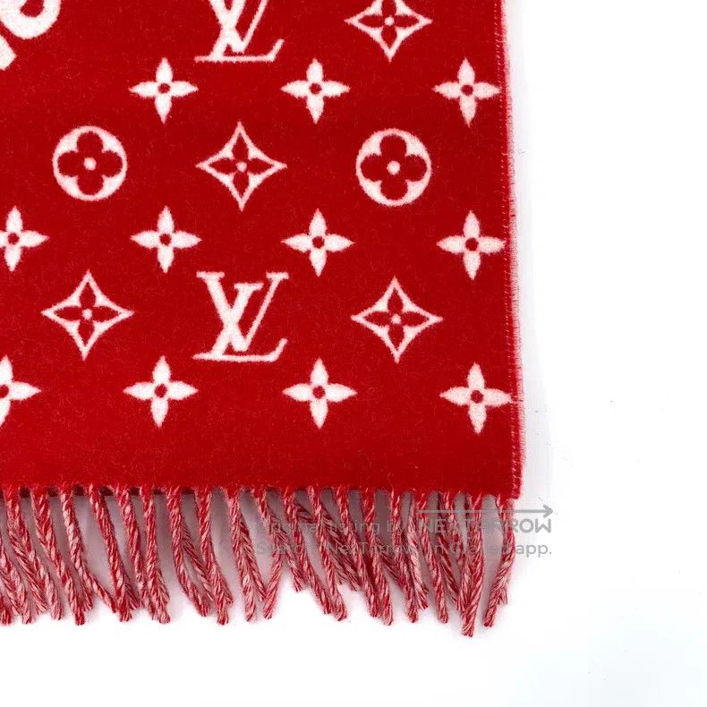 Louis Vuitton Louis Vuitton Supreme co-branded red logo floral print woo Size ONE SIZE - 4 Thumbnail