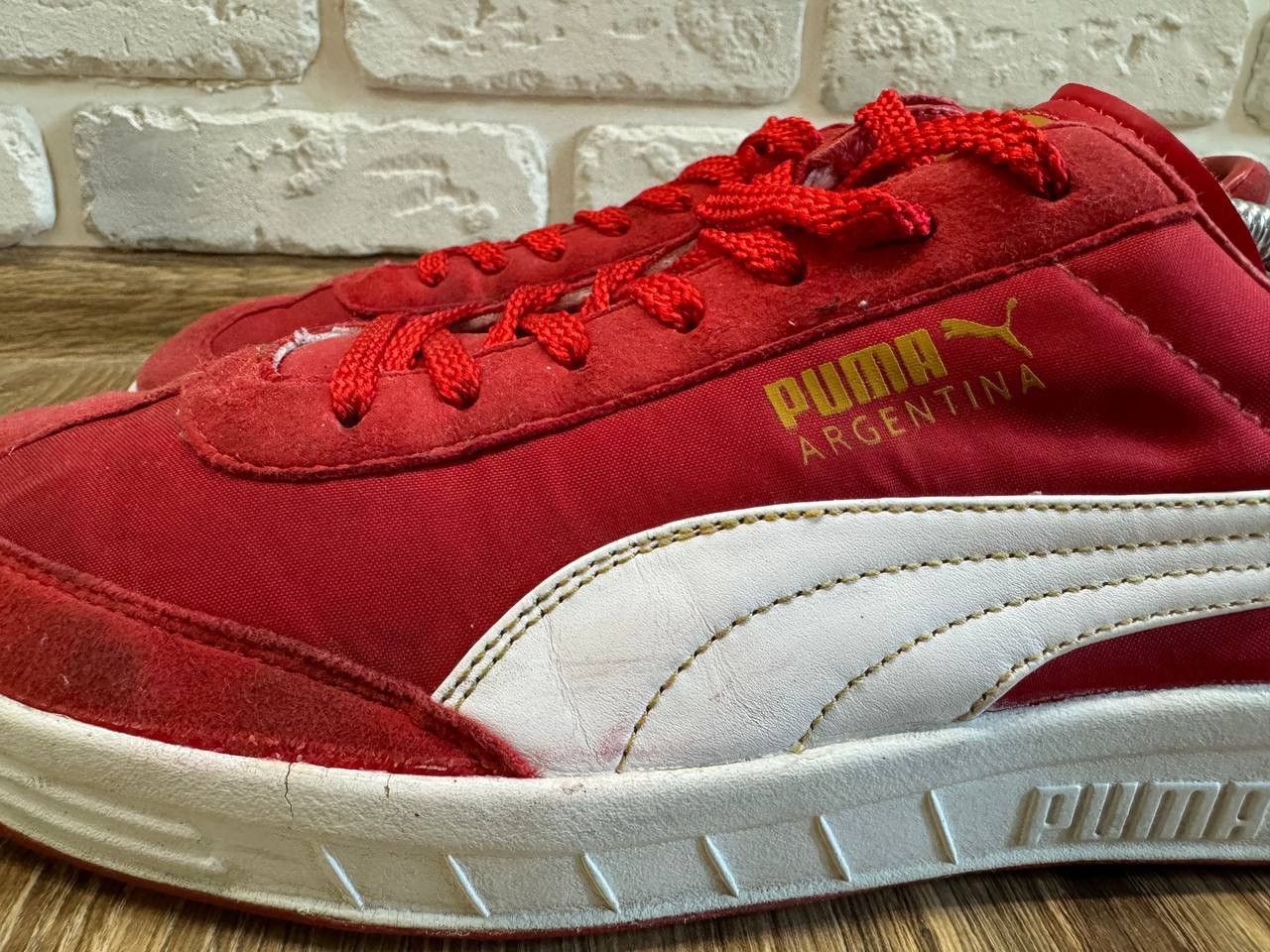Puma Puma Red Argentina Kenny Daglish Part Suede Low Trainers Size US 10 / EU 43 - 4 Thumbnail