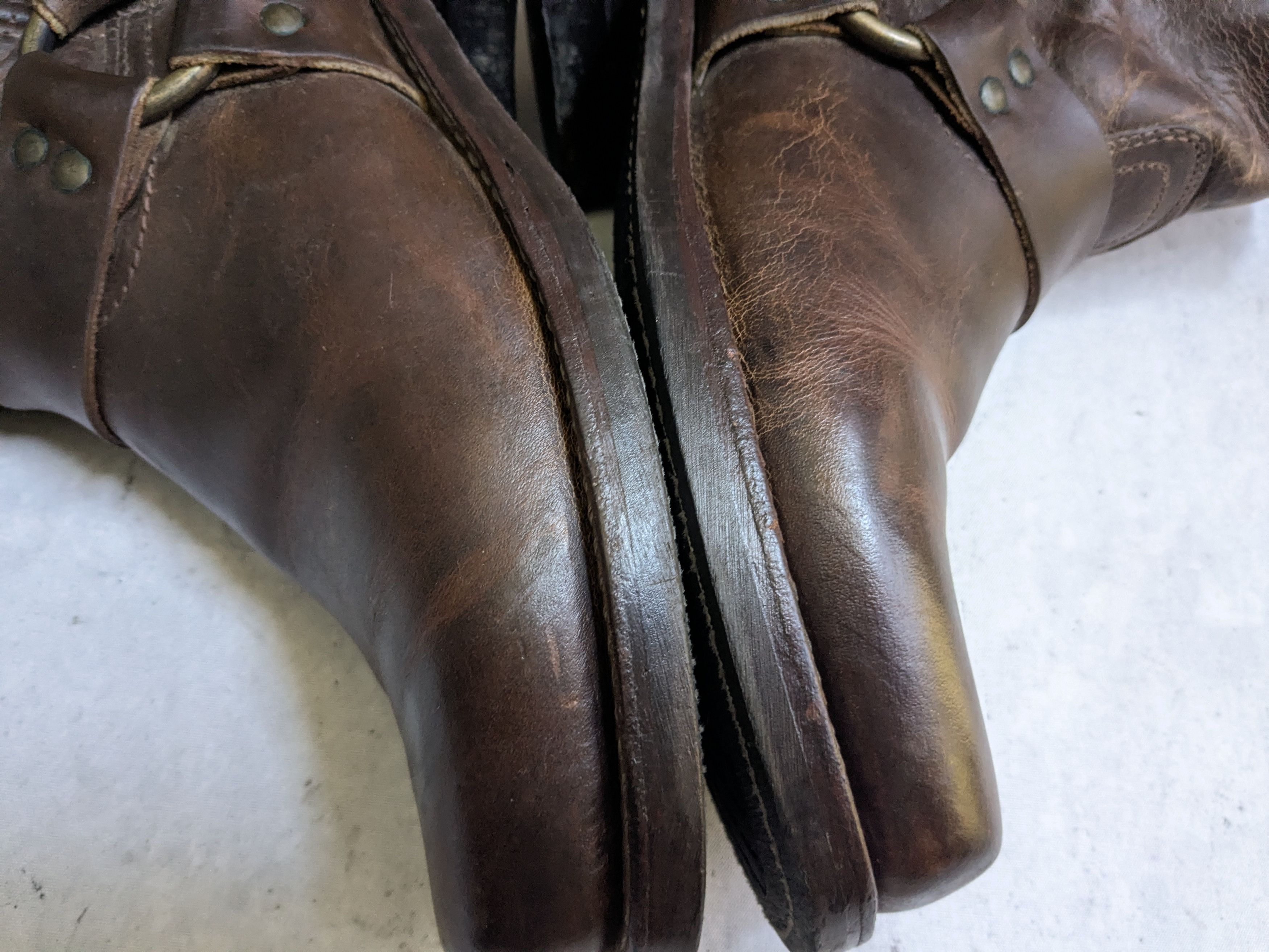 Frye Frye Harness Brown 9 M Leather Strap Buckle Size US 9 / EU 42 - 12 Thumbnail