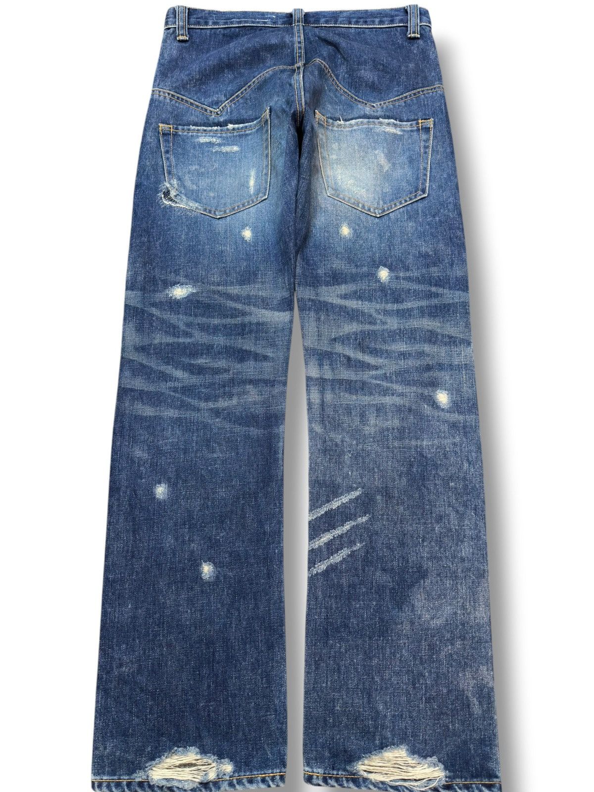Issey Miyake Vintage Sunaokuwahara Selvedge Ripped Distressed Denim Size US 29 - 4 Thumbnail