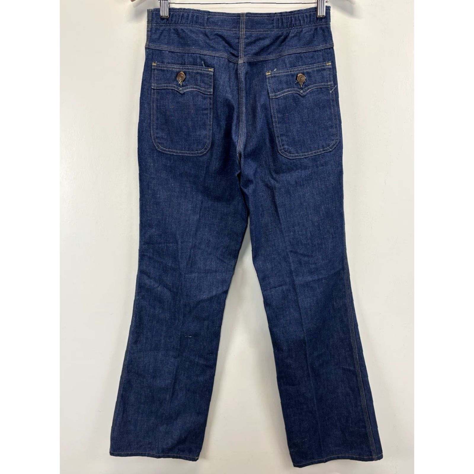 Sears VINTAGE Sears Perma Prest Blue Jeans Men’s 29x33 Cowboy Bootcut Dark Wash Denim Jeans 1970s Mens Size US 29 - 3 Thumbnail
