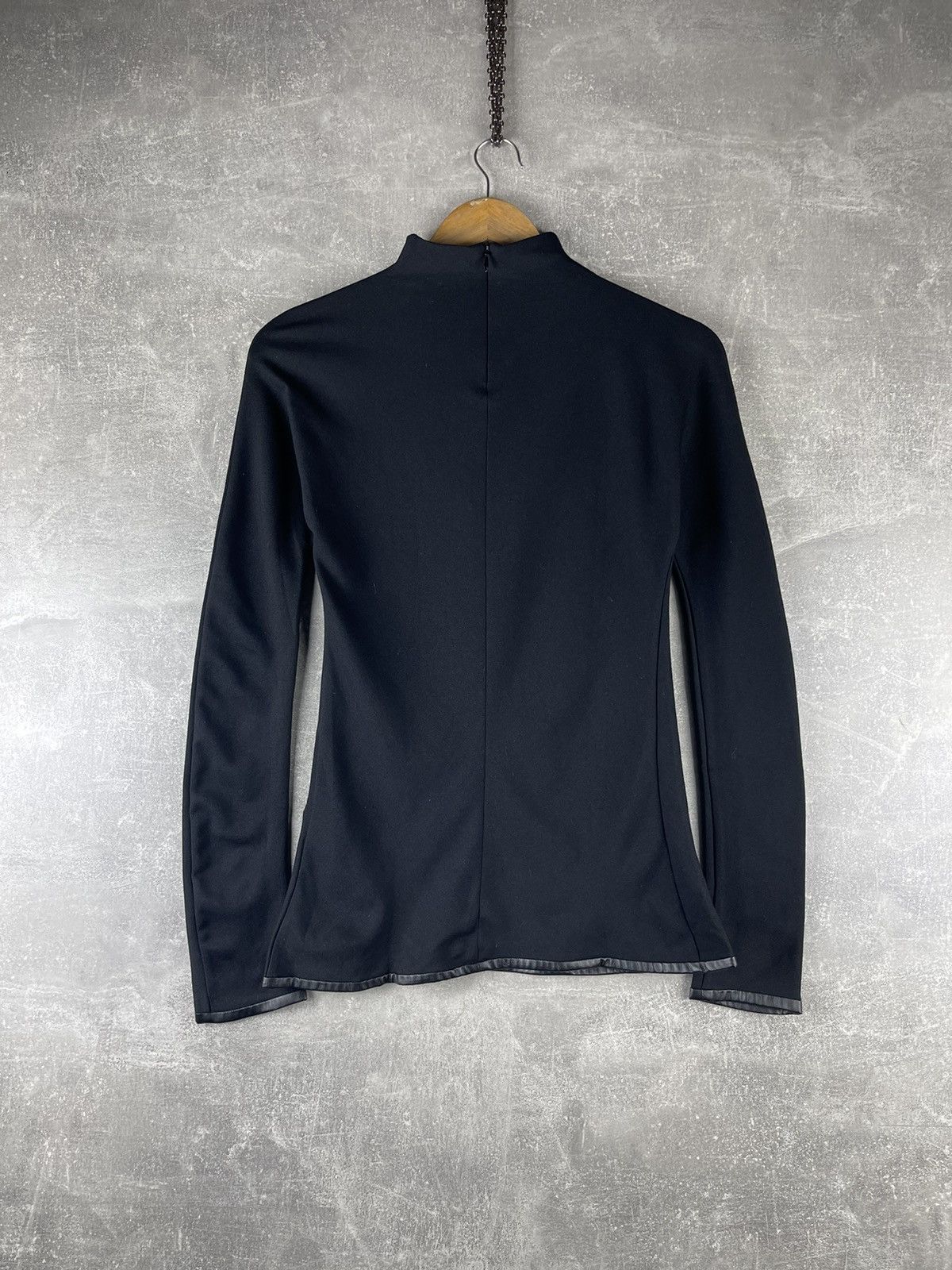 Emporio Armani Emporio Armani Zip Neck Mock Turtleneck Top Black Size 42 Size S / US 4 / IT 40 - 1 Thumbnail