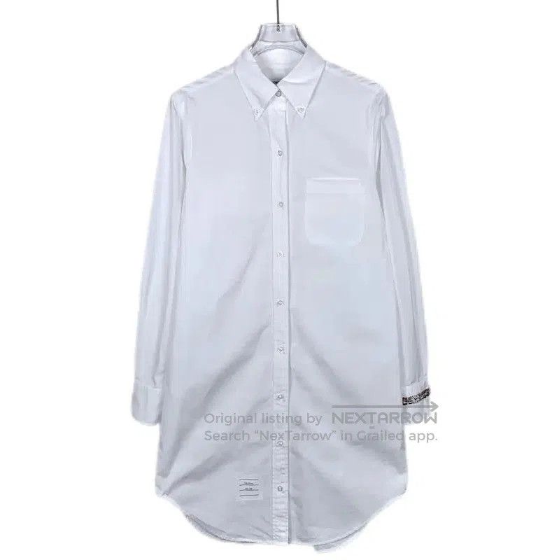 Thom Browne Thom Browne White Cotton Long Sleeve Dress . Size S / US 4 / IT 40 - 1 Thumbnail