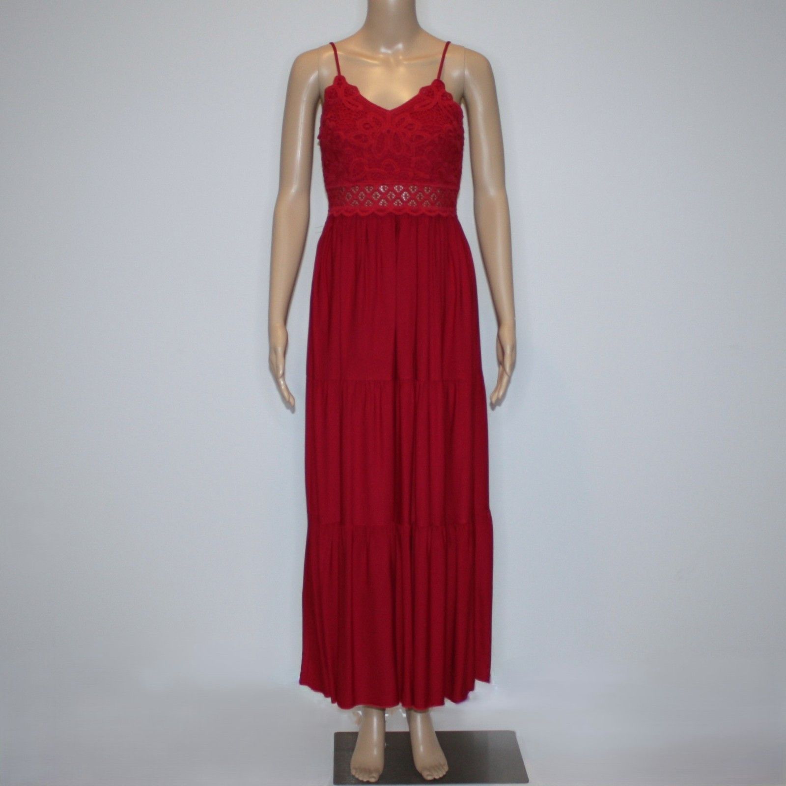 Other Dokuritu Crochet Lace Maxi Dress in Wine Color Small NWT Size S / US 4 / IT 40 - 4 Thumbnail