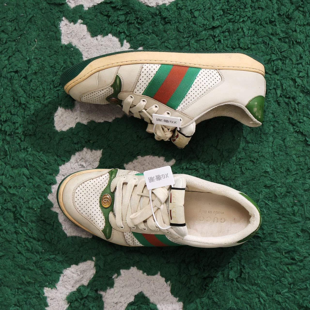 Gucci Gucci Screener Distressed Leather Men's Sneakers Size US 8.5 / EU 41-42 - 1 Thumbnail