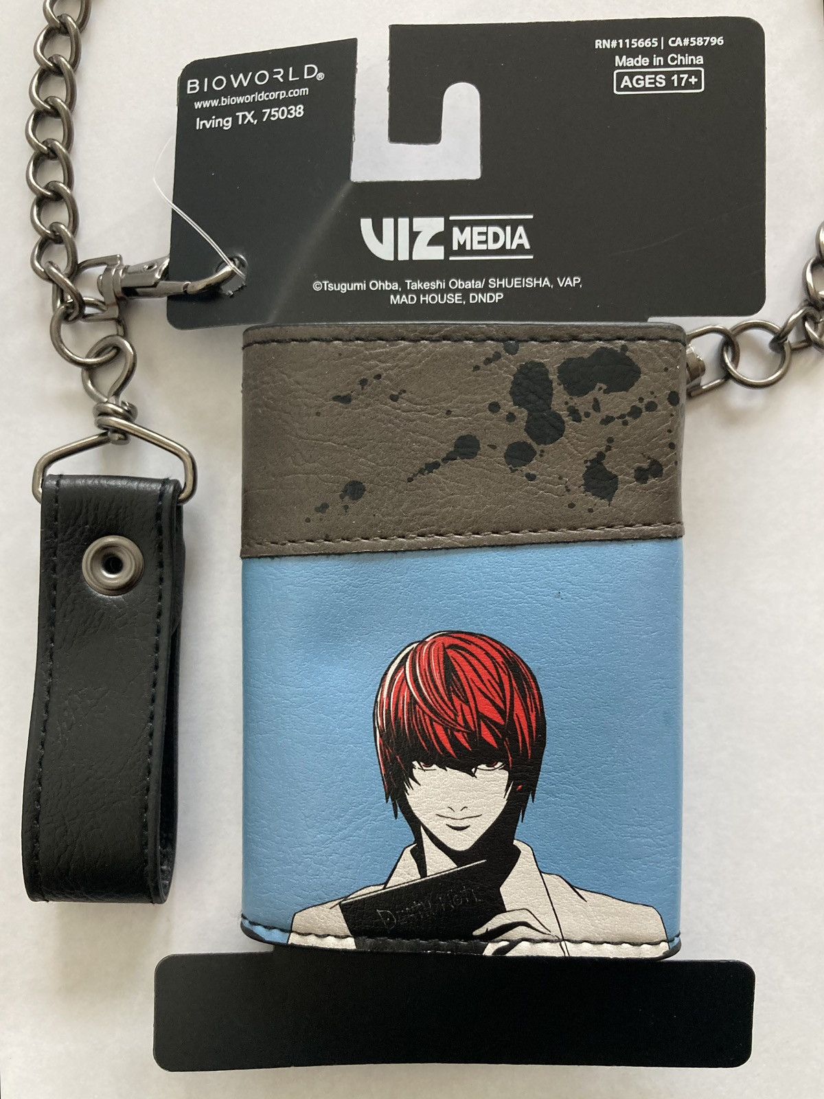 Hot Topic DEATH NOTE WALLET TRIFOLD W/ CHAIN L LIGHT YAGAMI BIOWORLD🆕 Size ONE SIZE - 6 Thumbnail