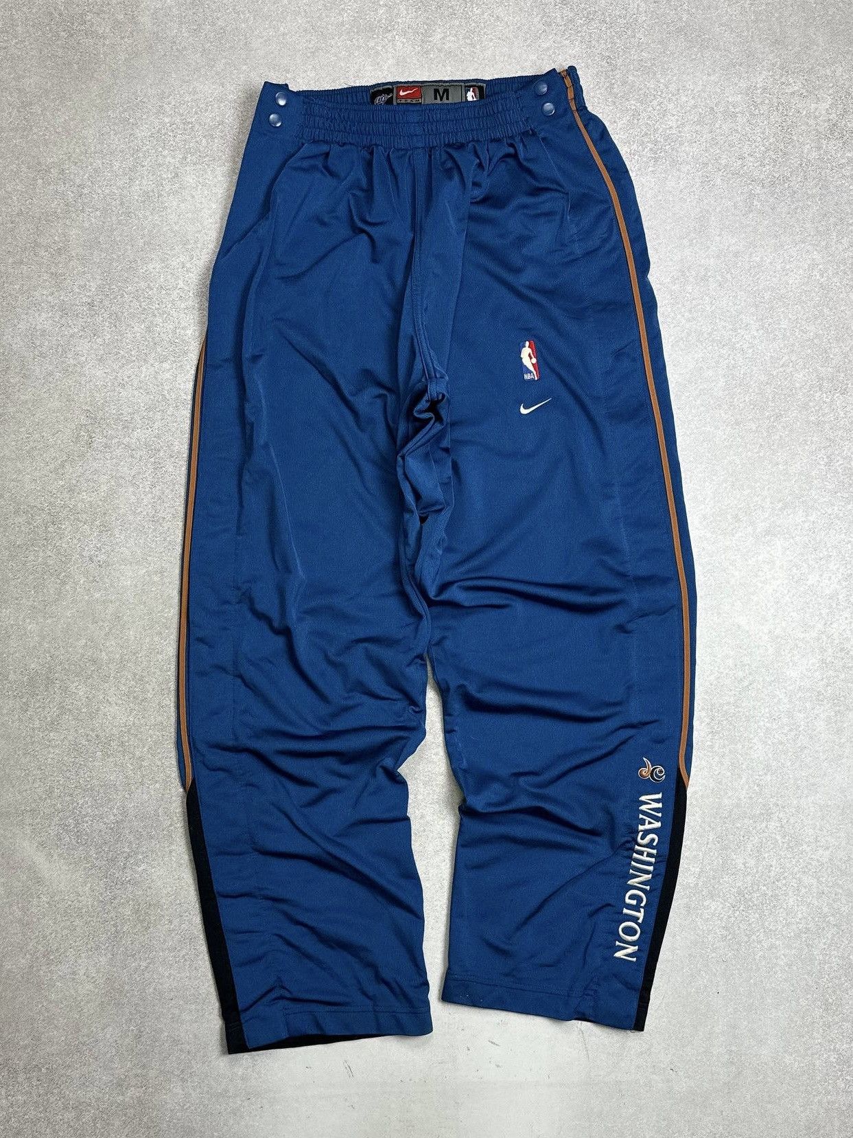 Vintage 90s Nike NBA Baggy Y2K Washington Button Track Pants