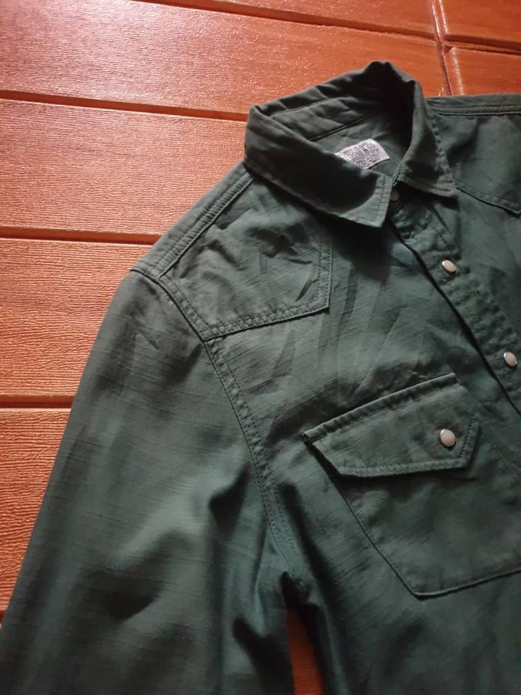 Japanese Brand 💥Stooge & Co Union Made green colour Western shirt Size US S / EU 44-46 / 1 - 5 Thumbnail
