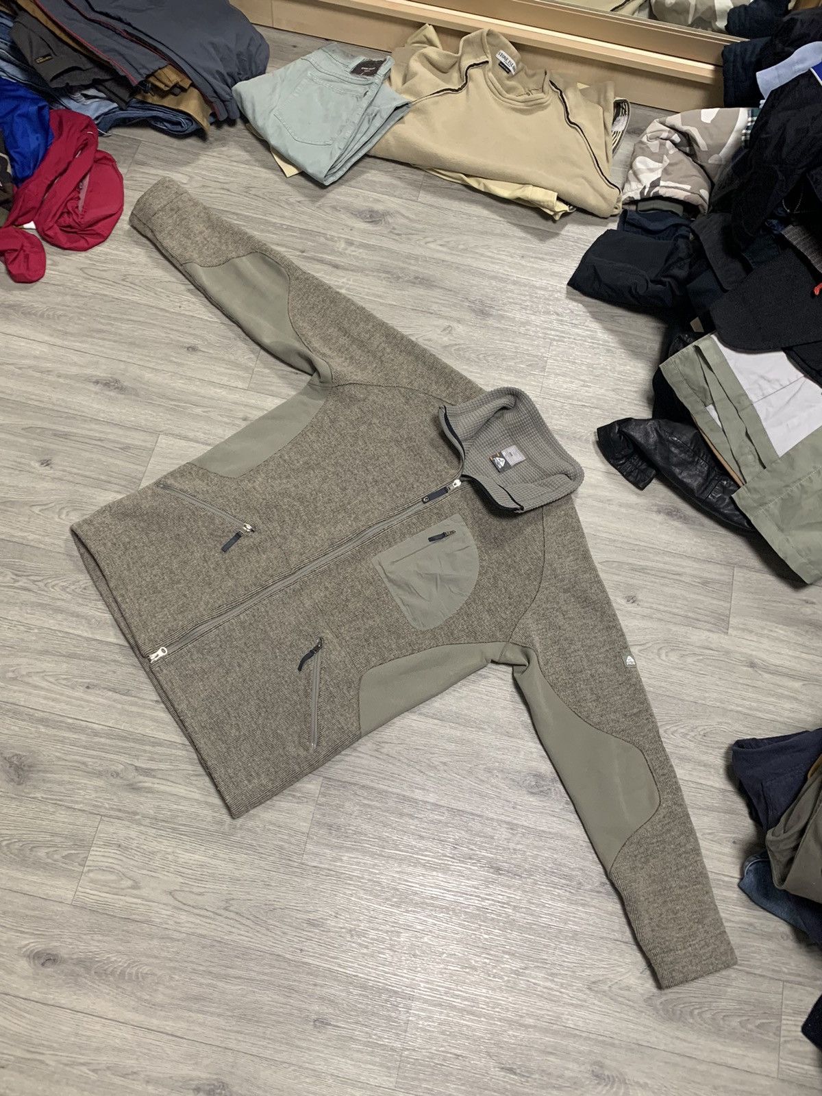 Vintage Nike ACG Waffle Fleece Jacket Brown/Grey XL Size US XL / EU 56 / 4 - 2 Thumbnail
